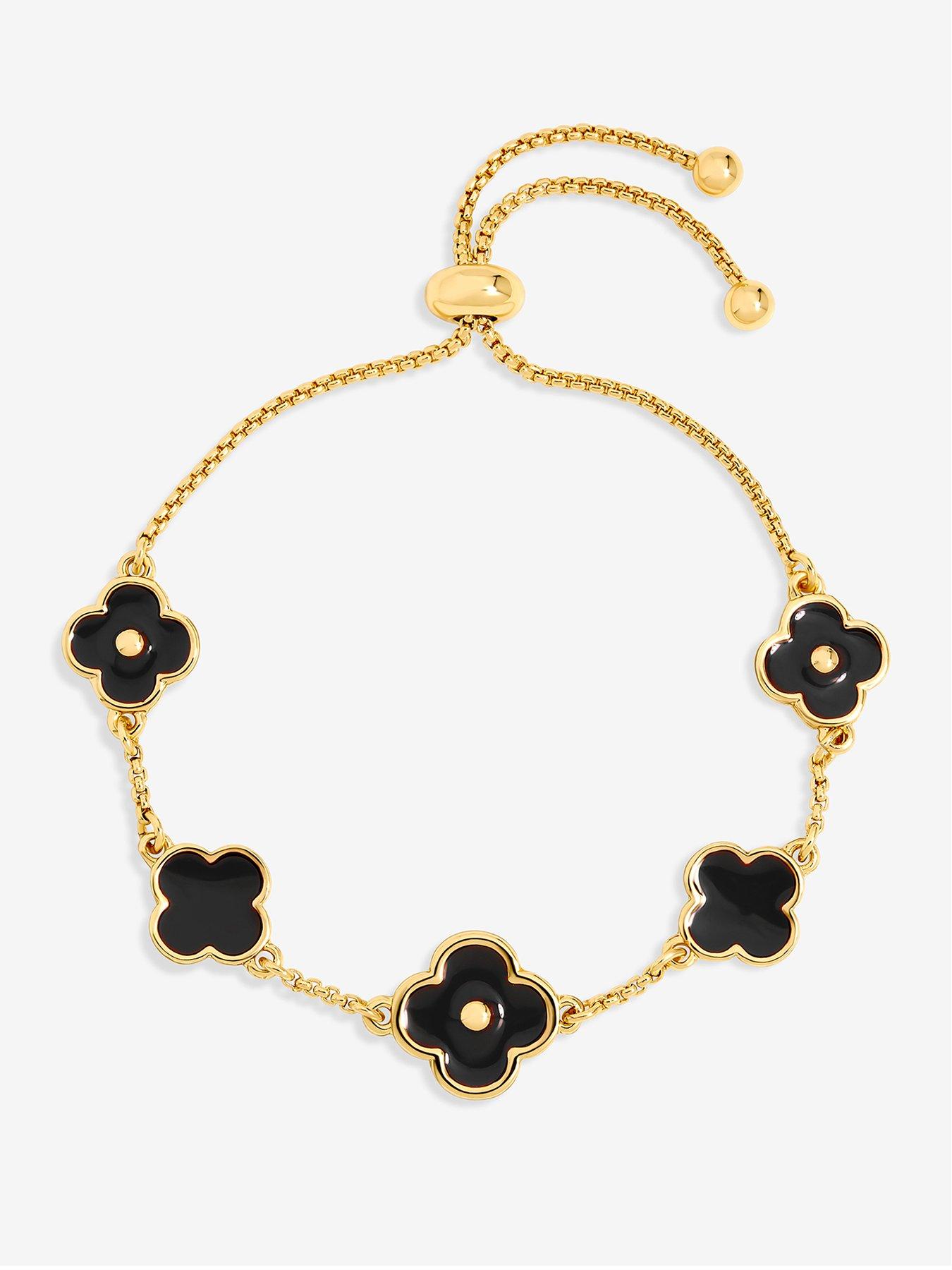 Image 1 of 1 of Mood JET CLOVER MULTI ROW BRACELET