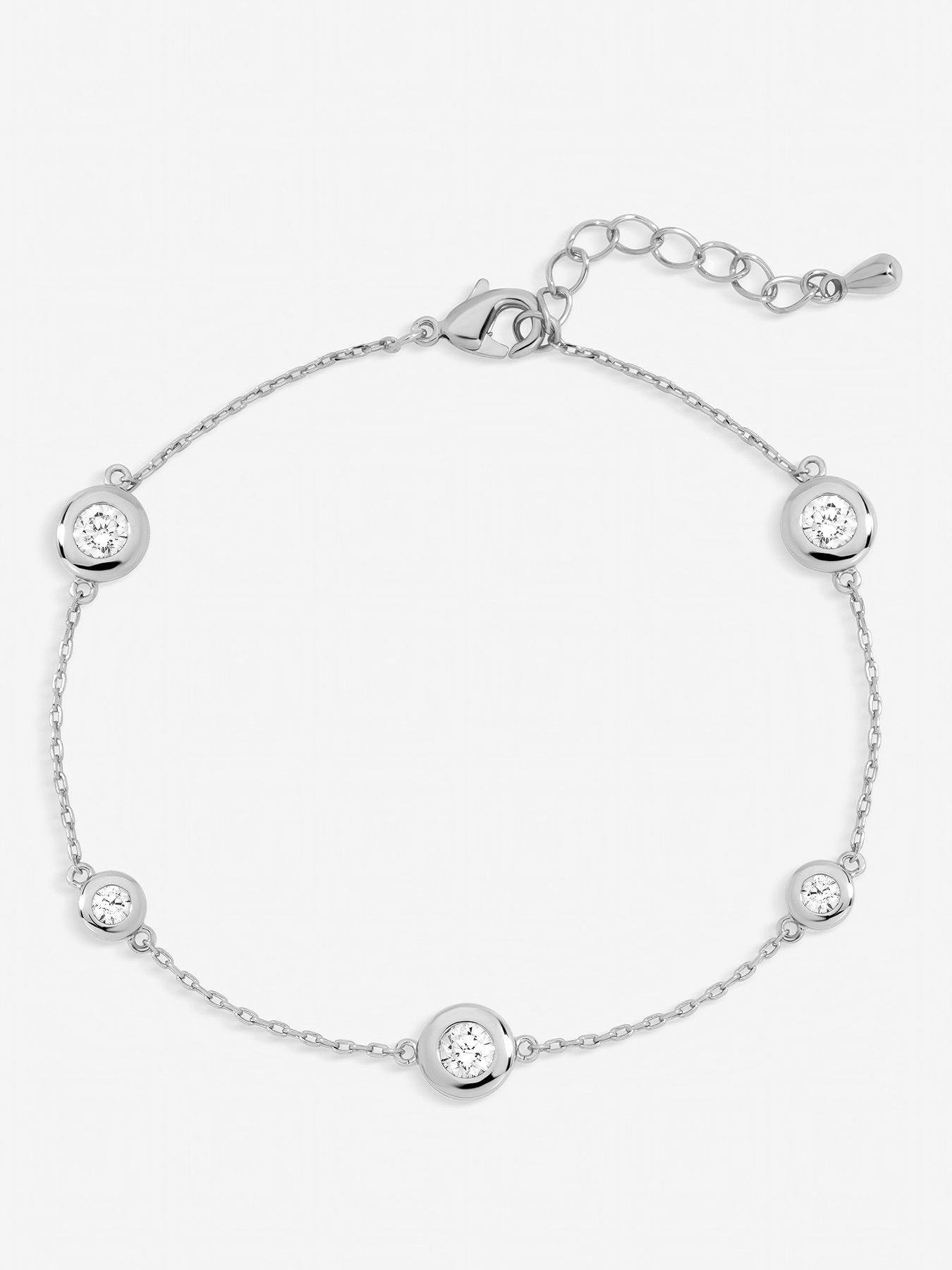 Jon Richard Jonrichard Silver Plated Cubic Zirconia Bezel Bracelet