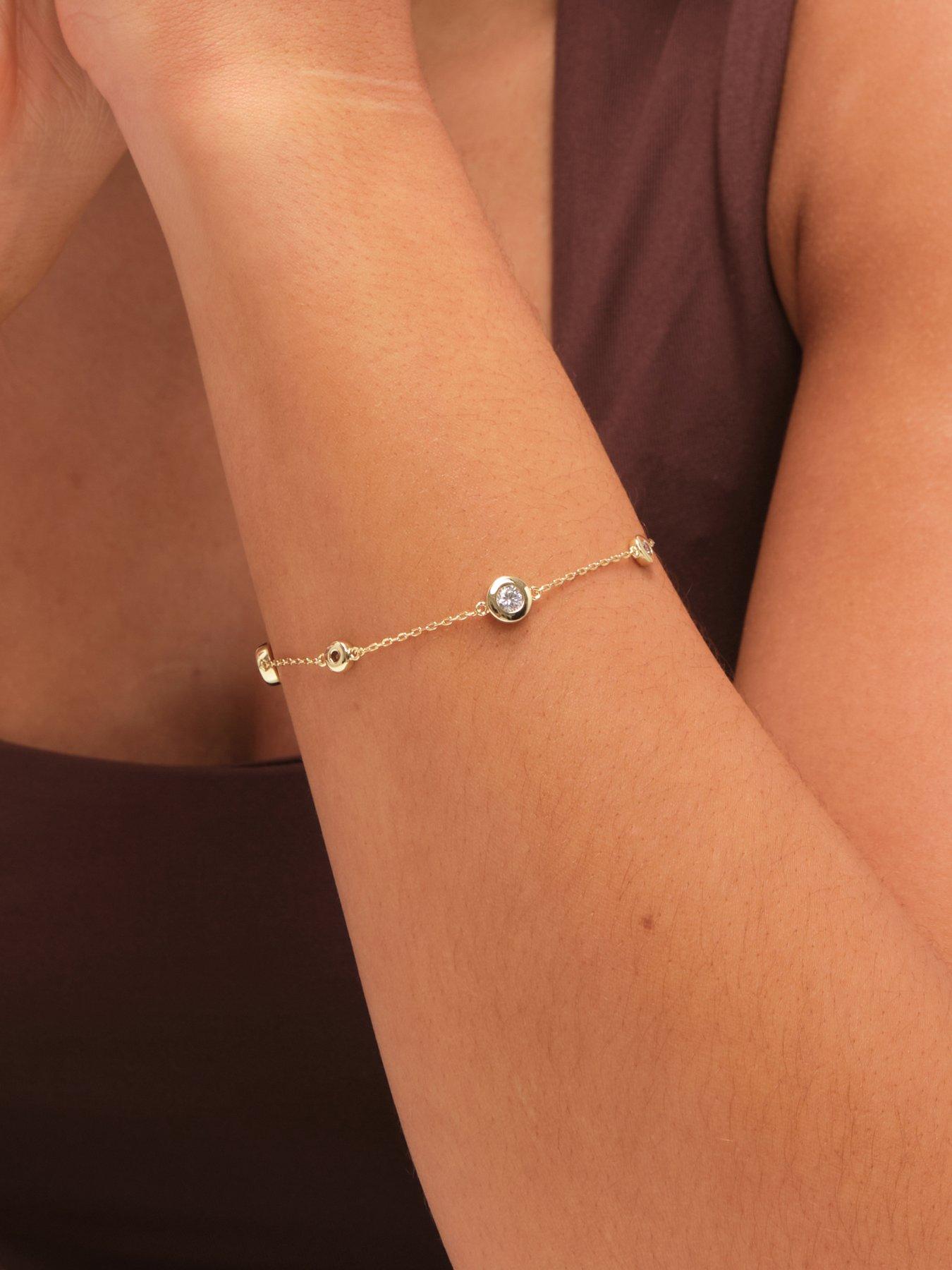 Image 1 of 3 of Jon Richard Gold Plated Cubic Zirconia Bezel Bracelet