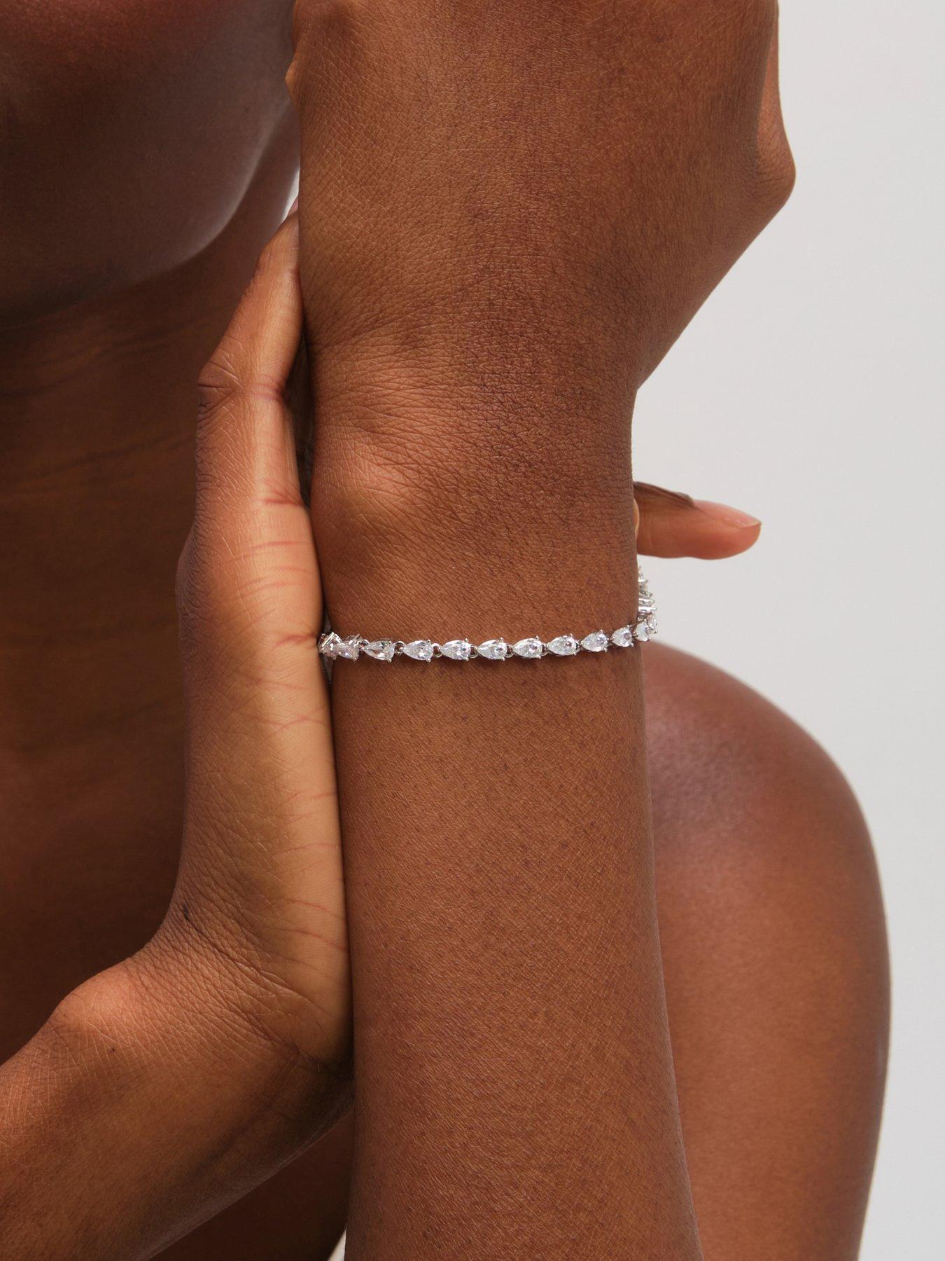 Image 1 of 4 of Jon Richard Rhodium Pear Drop Bracelet