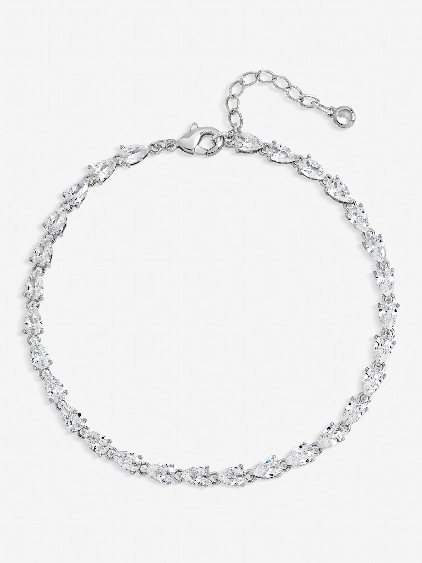 Jon Richard Jon Richard Rhodium Pear Drop Bracelet