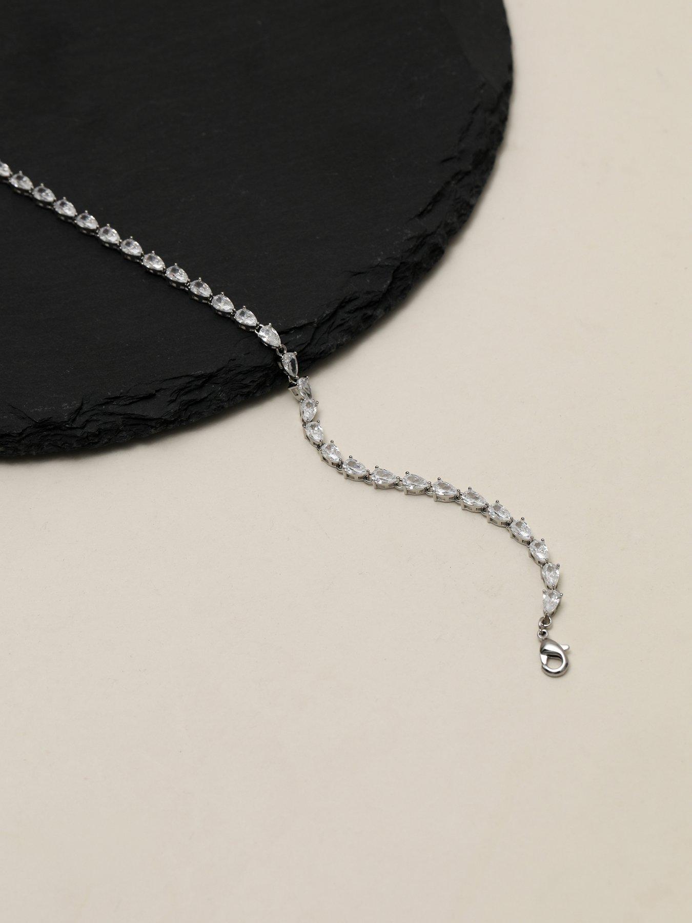Image 3 of 4 of Jon Richard Rhodium Pear Drop Bracelet