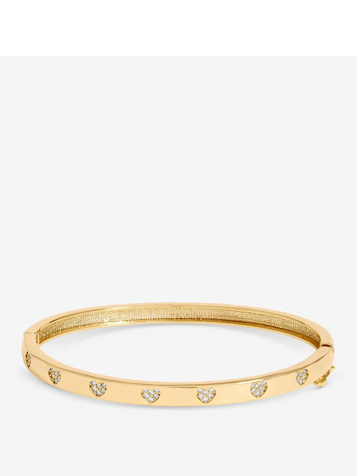 Jon Richard Gold Plated and Crystal Heart Bangle