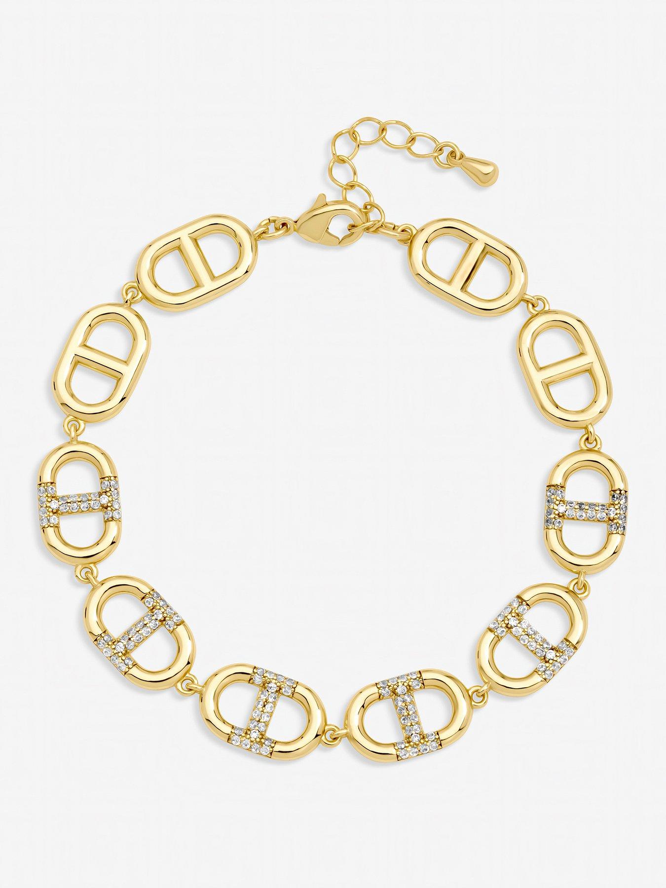 Jon Richard Jon Richard Gold Plated and Crystal Link Bracelet