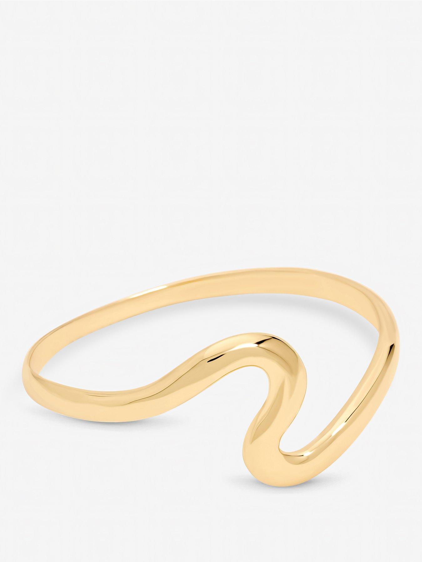 Image 1 of 4 of Jon Richard Gold Plated Polished Swirl Bangle