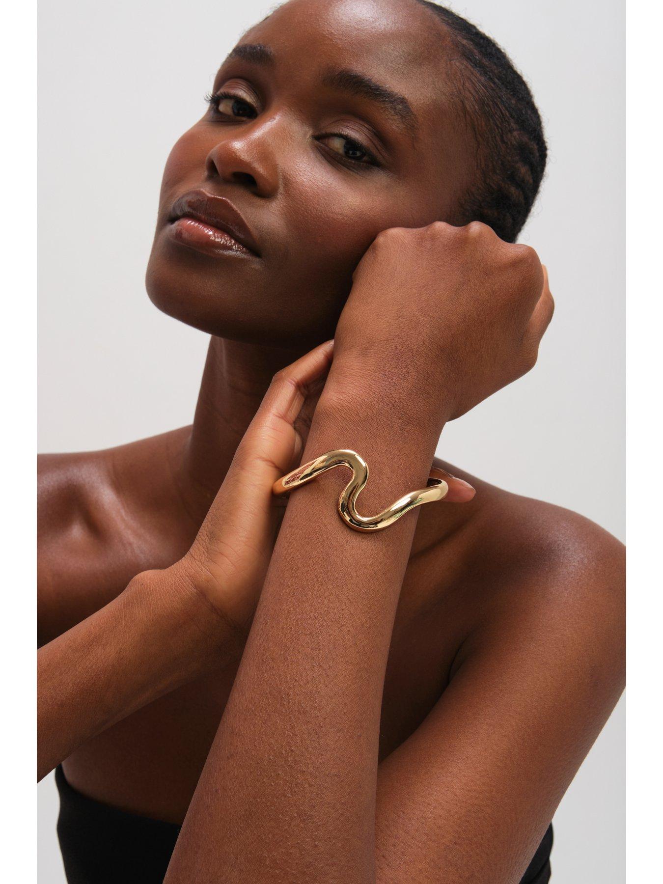Image 4 of 4 of Jon Richard Gold Plated Polished Swirl Bangle