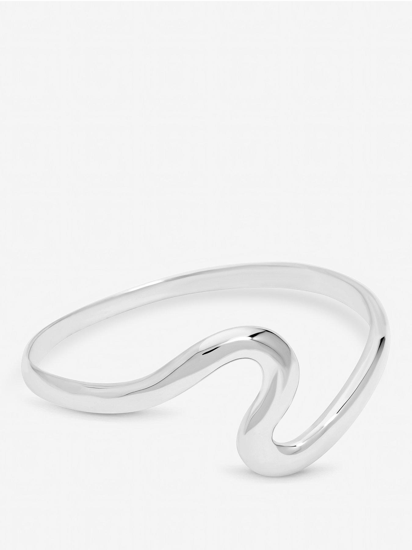 Jon Richard Silver Plated Polished Swirl Bangle