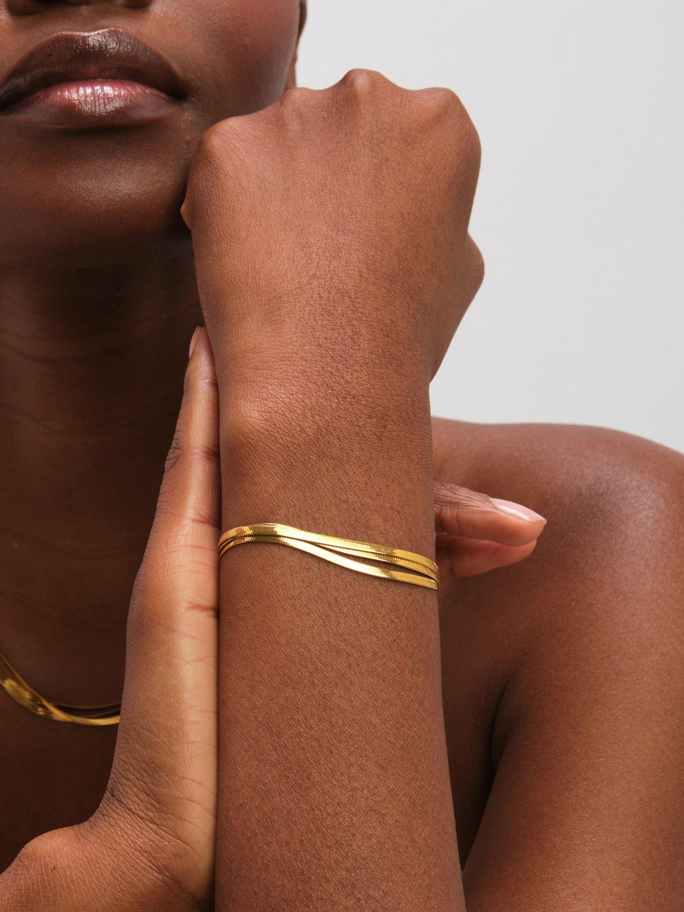 Image 2 of 2 of Jon Richard Gold Plated Waterproof Multirow Snake Chain Bracelet