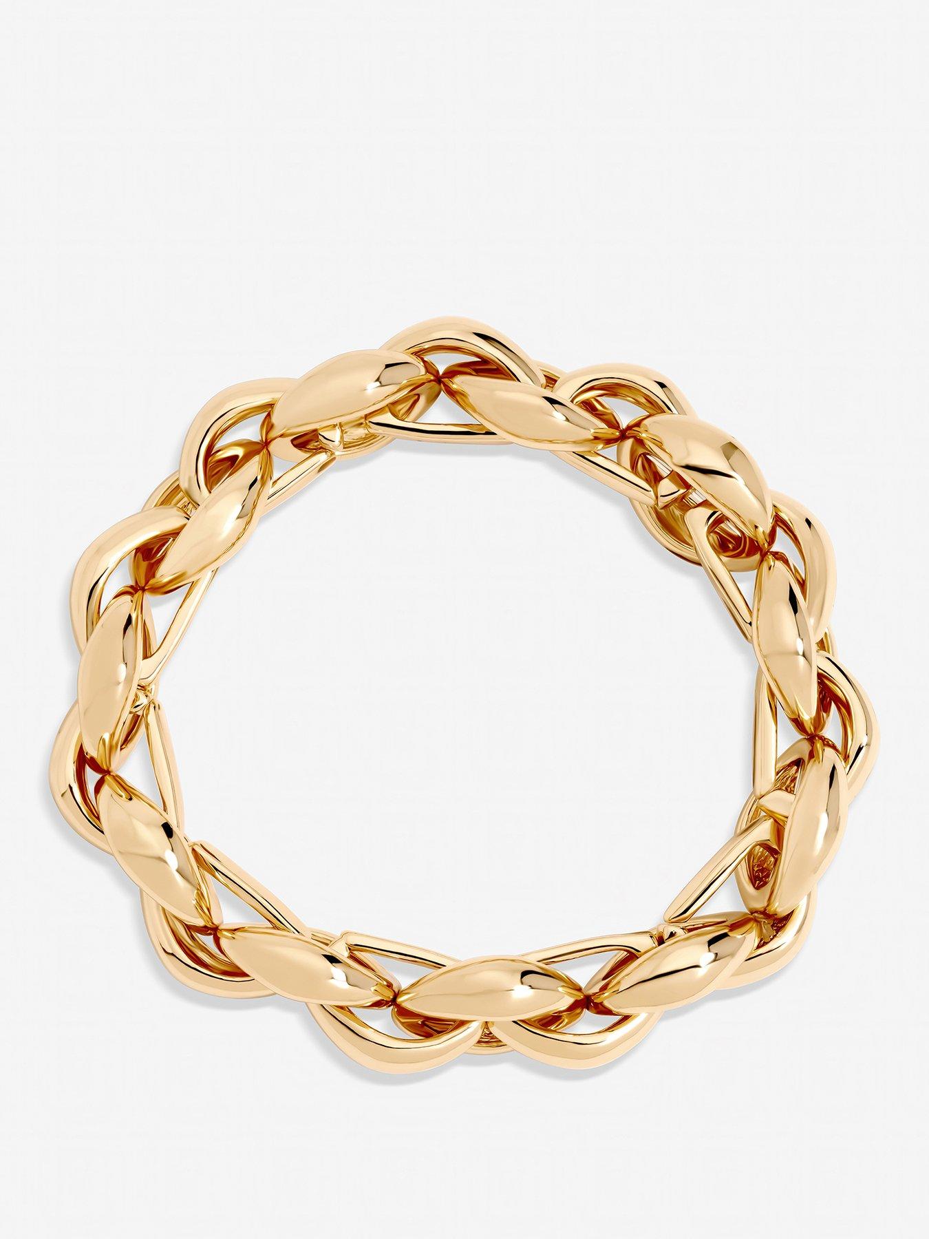 Mood Gold Plated Statement Chain Stretch Bracelet
