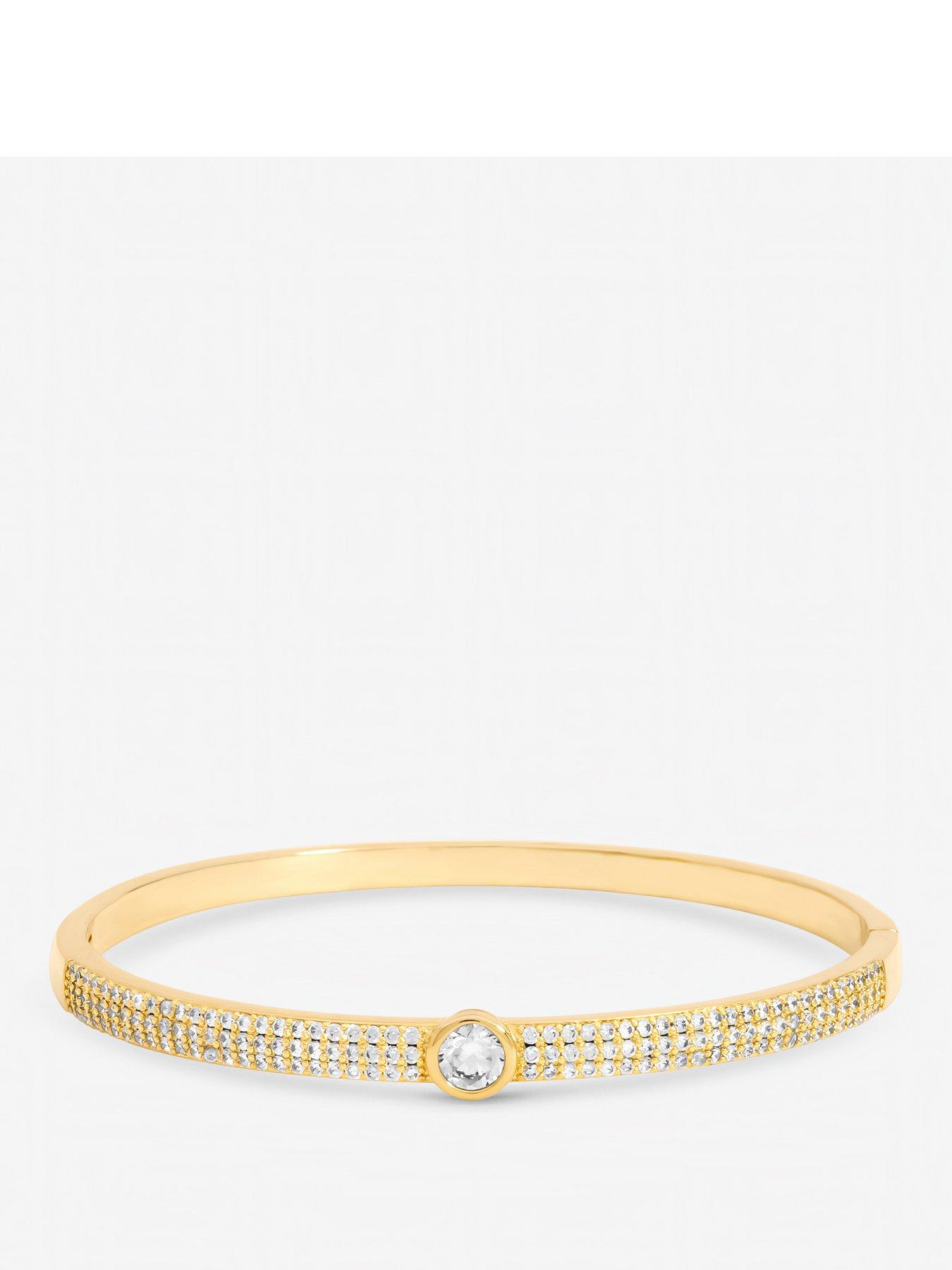 Jon Richard Gold Plated Crystal and Pave Stone Bangle
