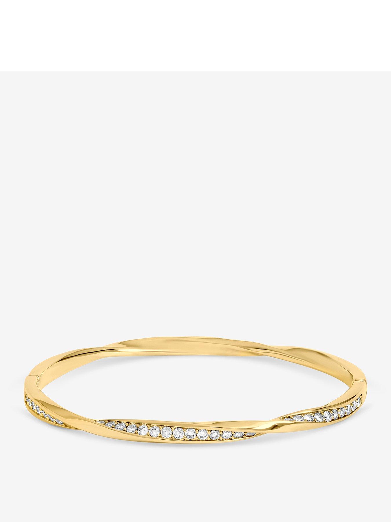 Jon Richard Gold Plated and Pave Twist Bangle