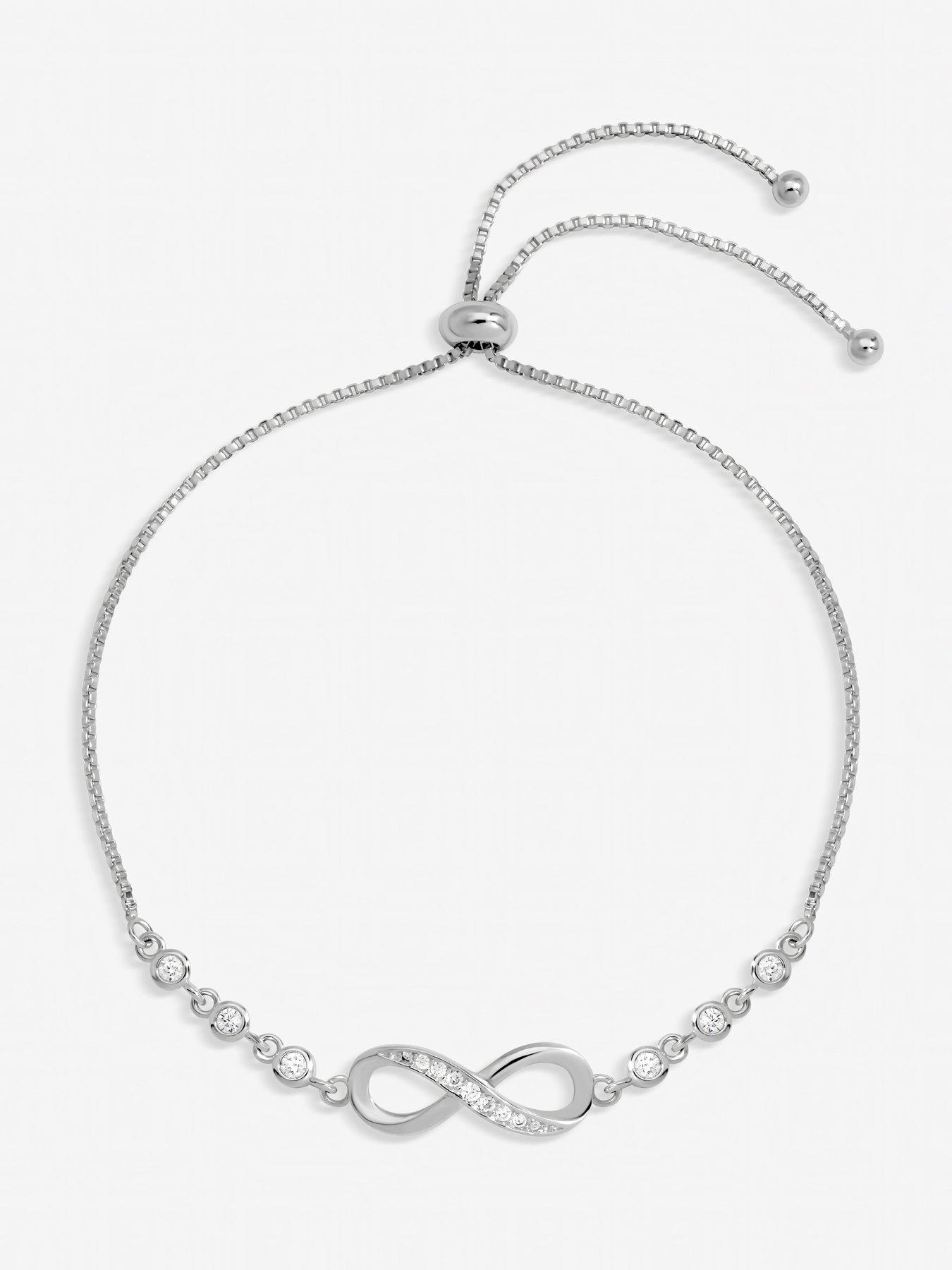 Image 2 of 3 of Jon Richard Silver Plated and Crystal Infinity Toggle Bracelet
