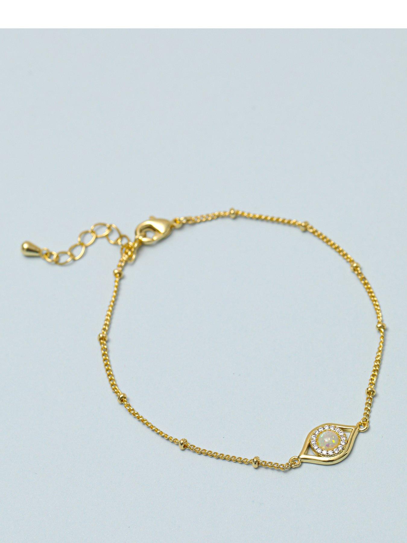 Jon Richard Gold Plated and Mother of Pearl Evil Eye Bracelet
