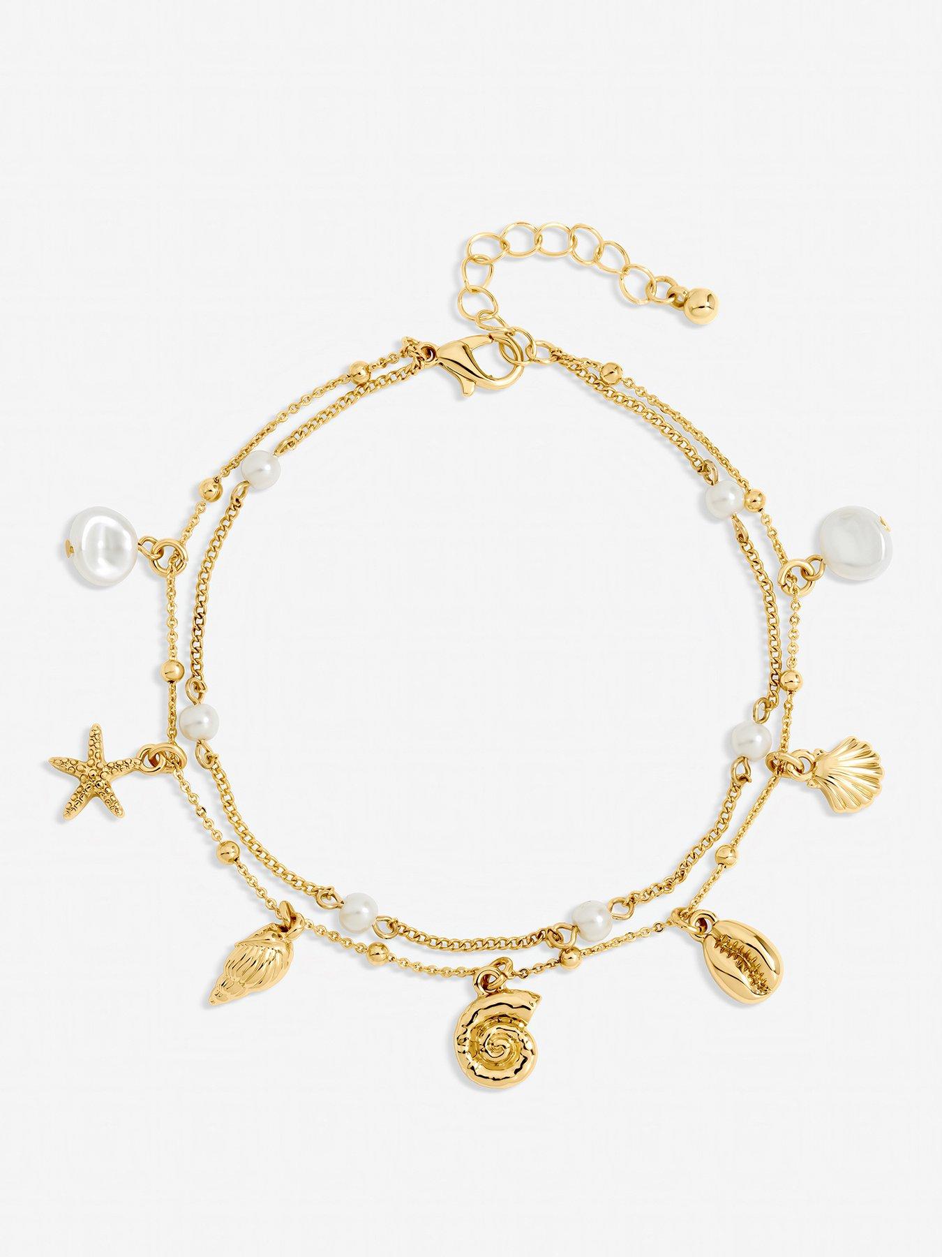 Mood Gold Plated Shell Anklet