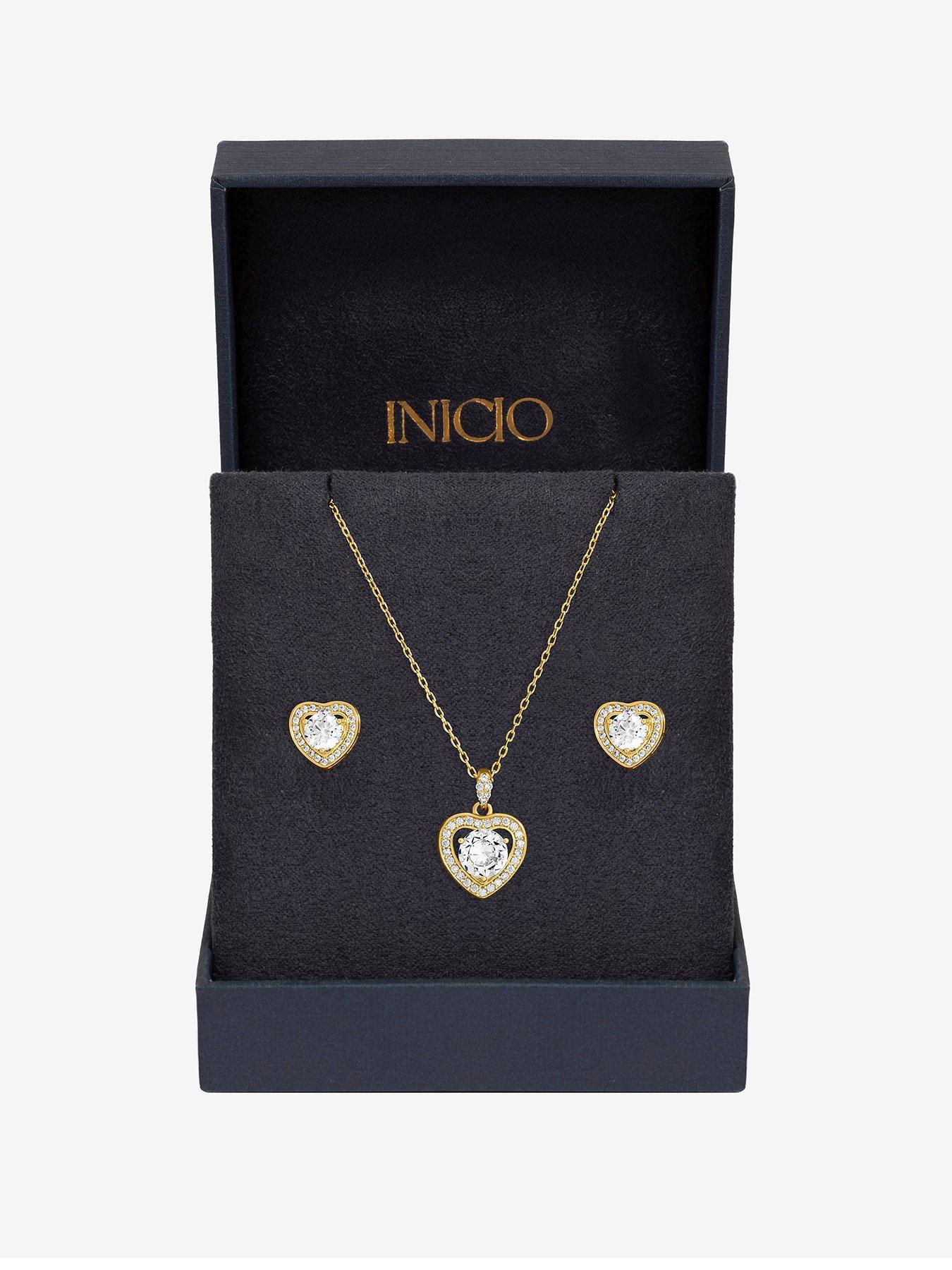 Inicio 14Ct Real Gold Plated Heart Set - Gift Box