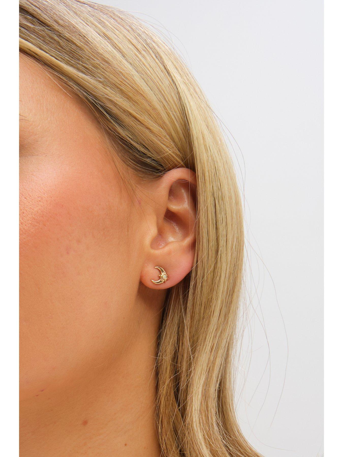 Image 2 of 5 of Inicio Gold Plated and Opal Moon Set - Gift Box