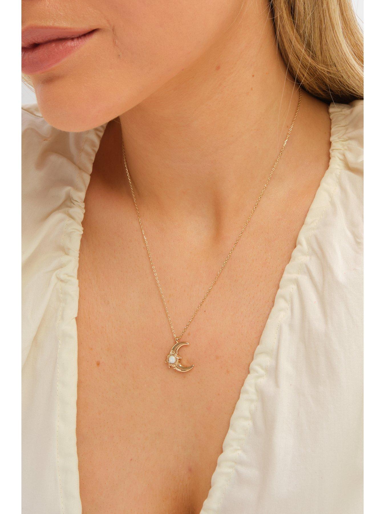 Image 3 of 5 of Inicio Gold Plated and Opal Moon Set - Gift Box