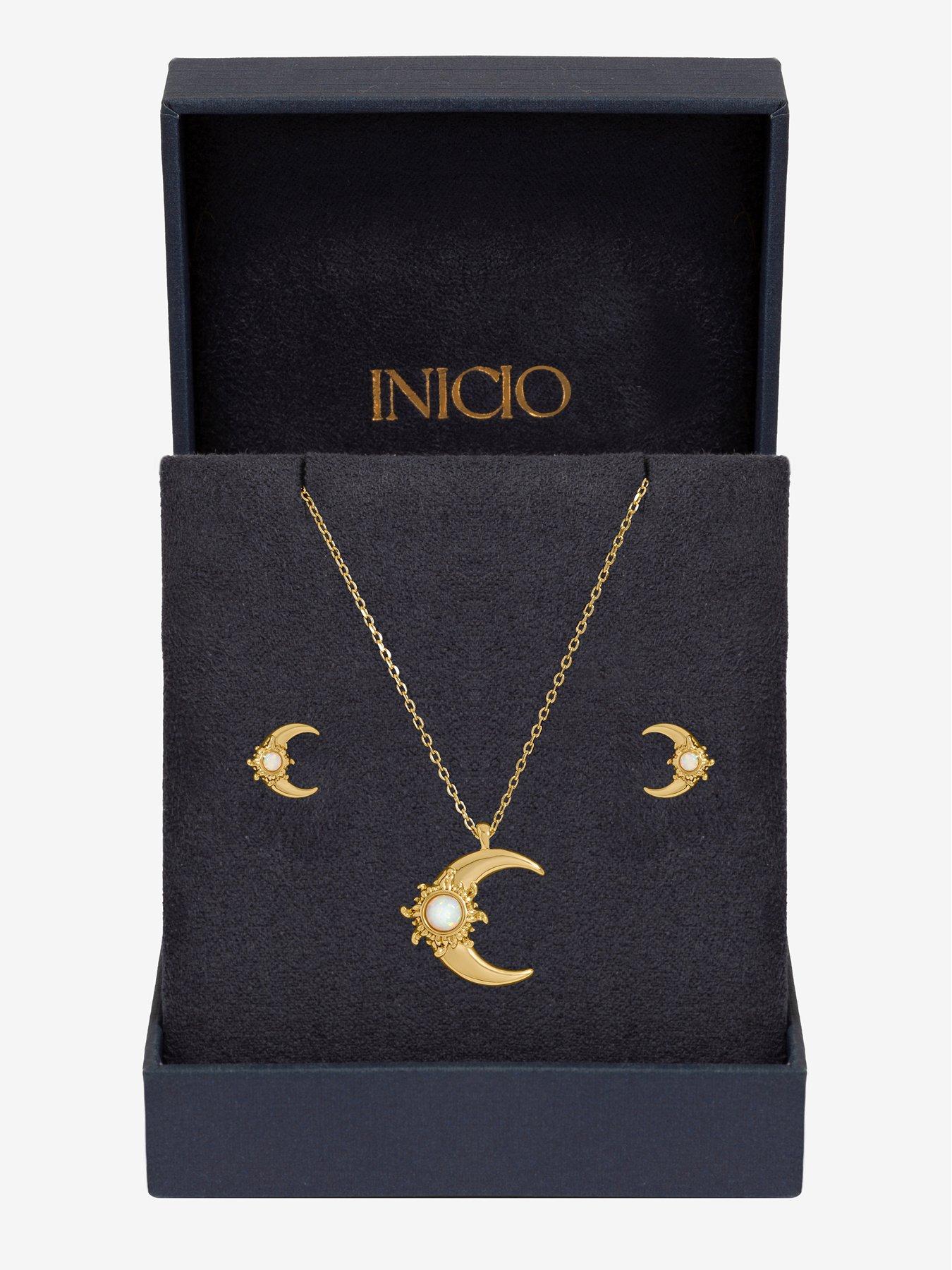 Image 4 of 5 of Inicio Gold Plated and Opal Moon Set - Gift Box