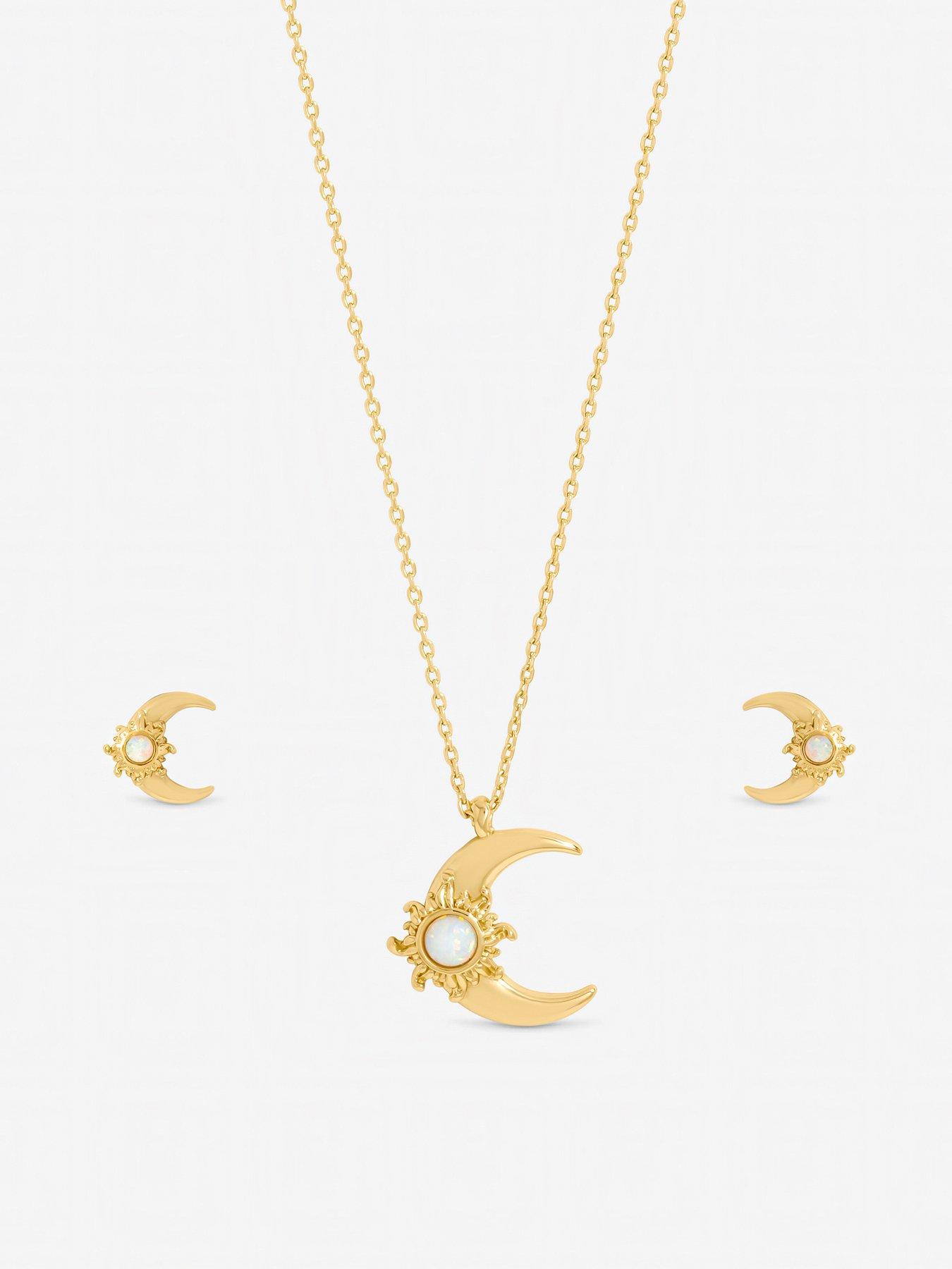 Image 5 of 5 of Inicio Gold Plated and Opal Moon Set - Gift Box