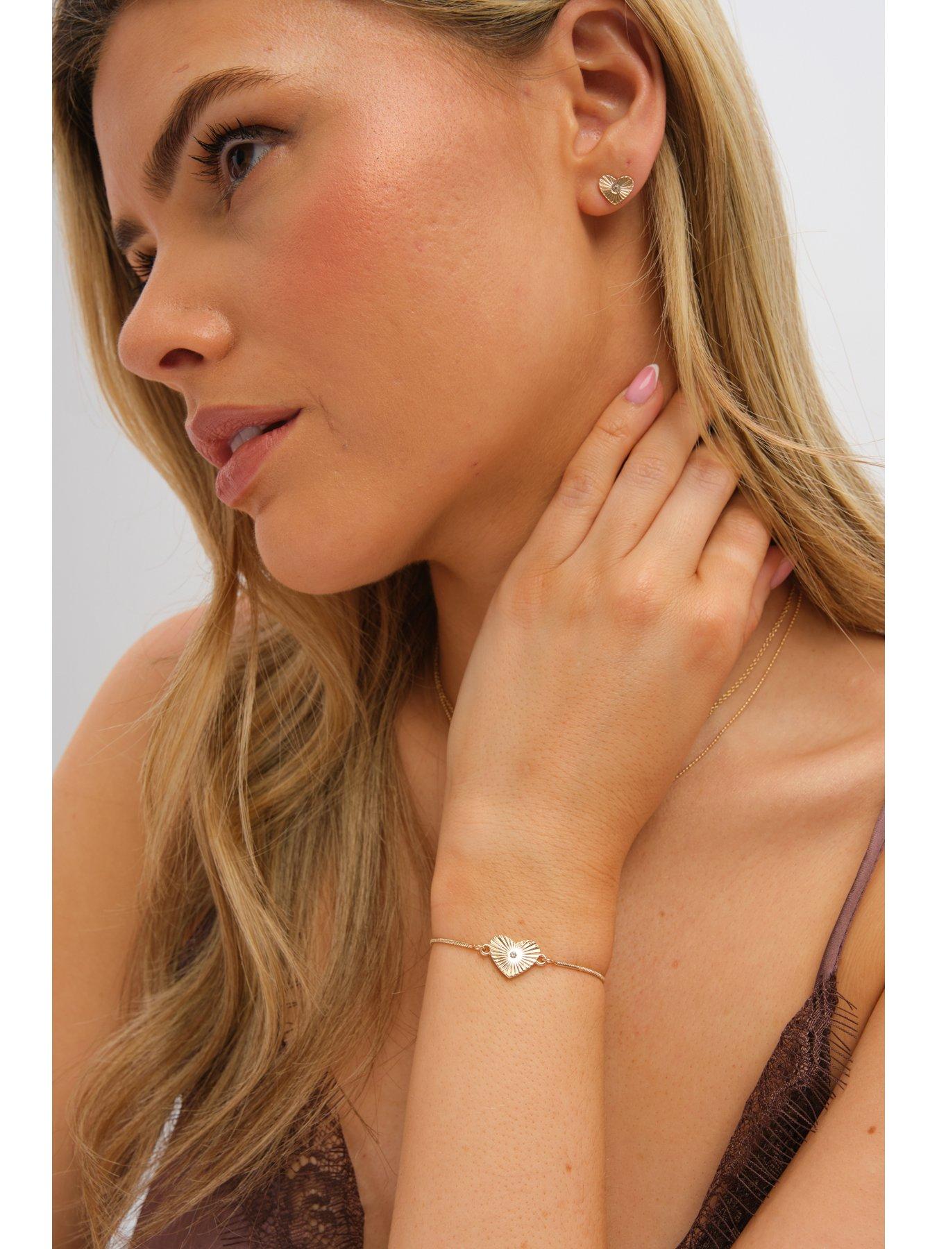 Image 3 of 4 of Jon Richard Gold Plated Diamond Cut Heart Set - Gift Box