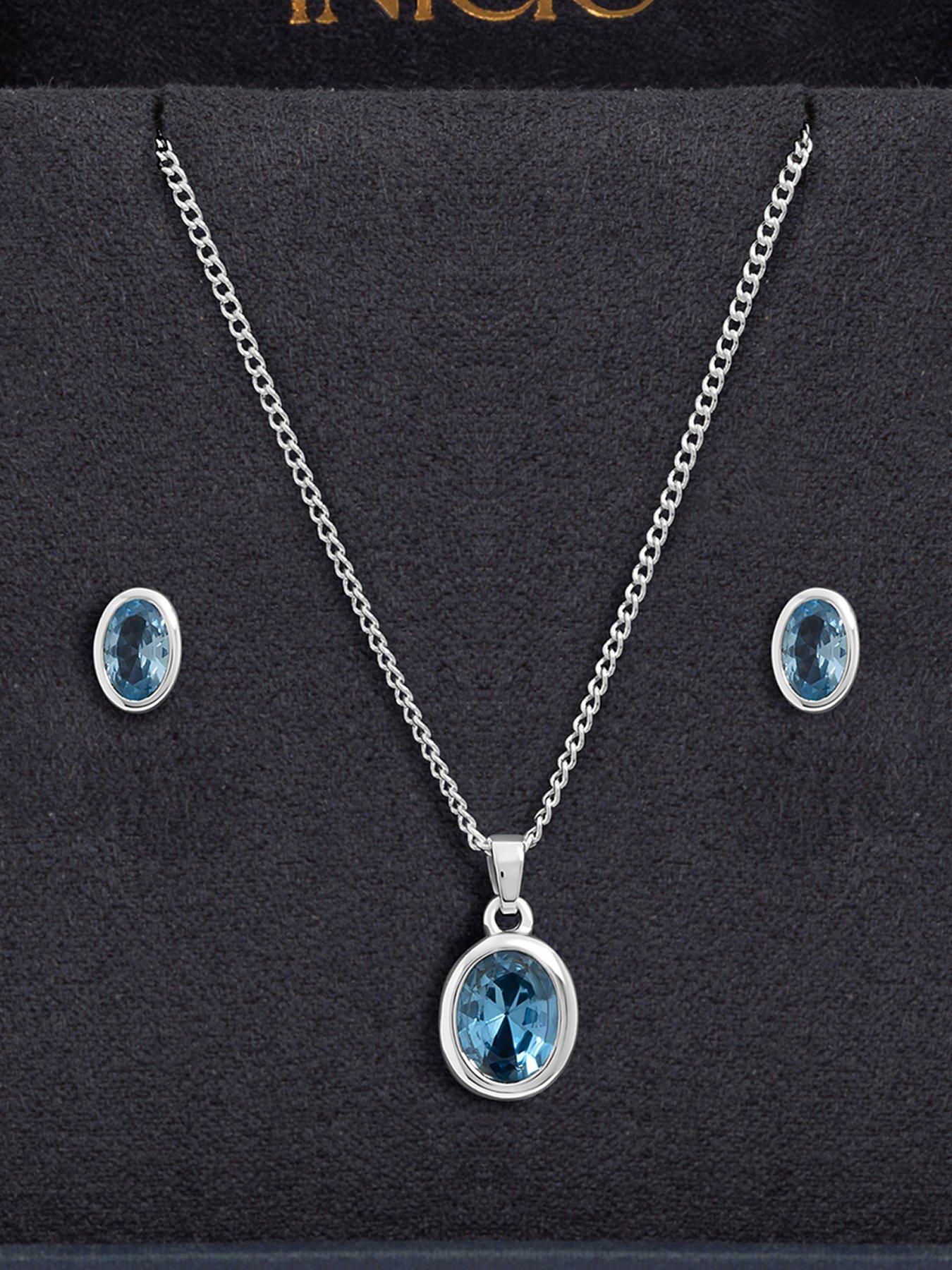 Inicio Blue Topaz Oval Bezel Set - Gift Box