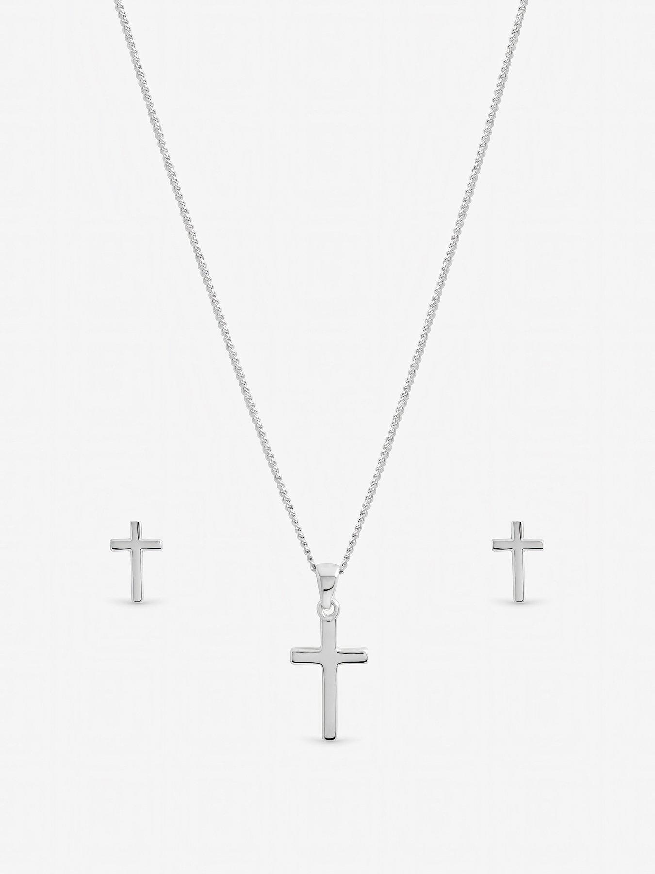Image 2 of 5 of Inicio Sterling Silver Polished Cross Set - Gift Box