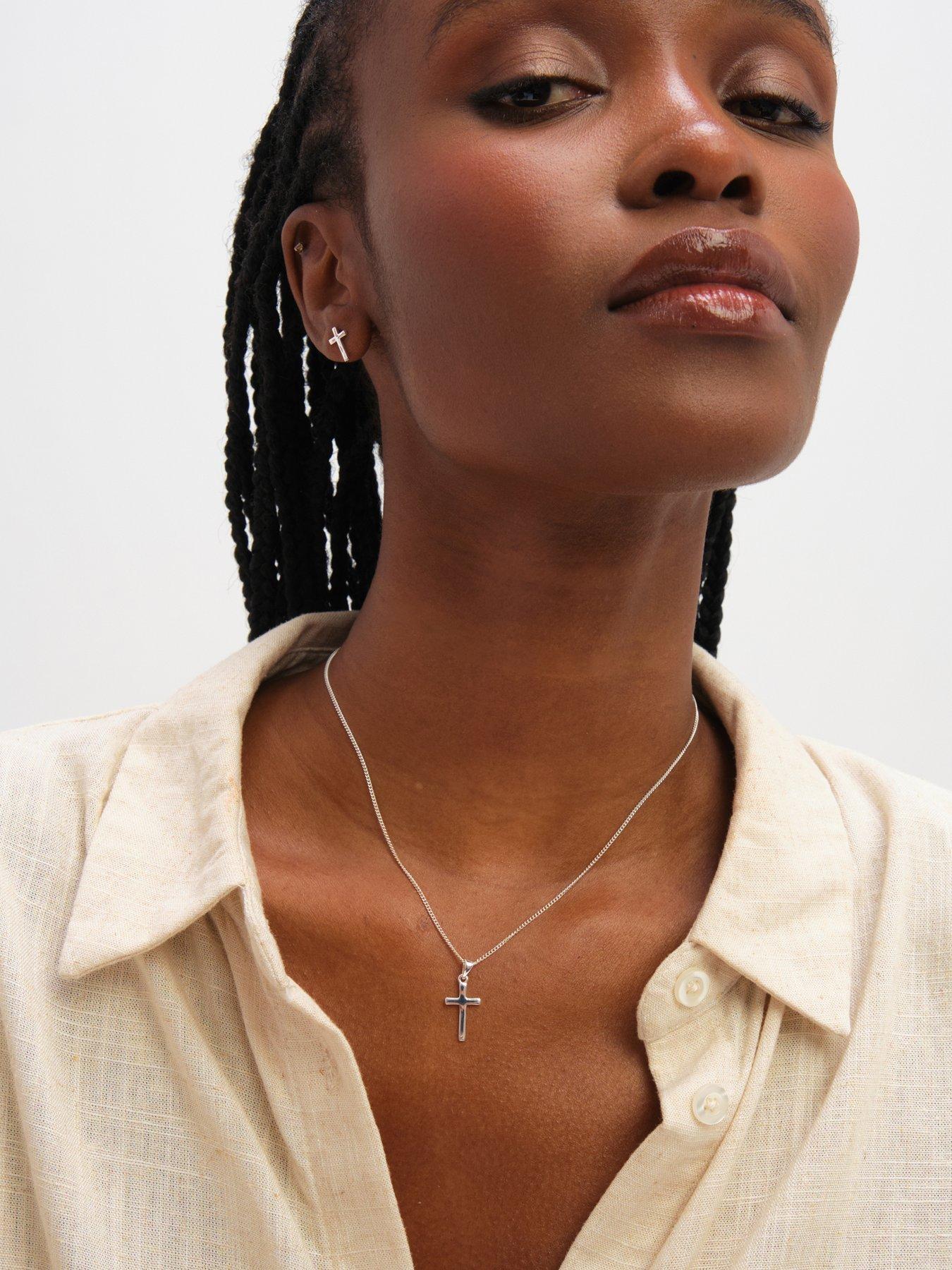 Image 3 of 5 of Inicio Sterling Silver Polished Cross Set - Gift Box