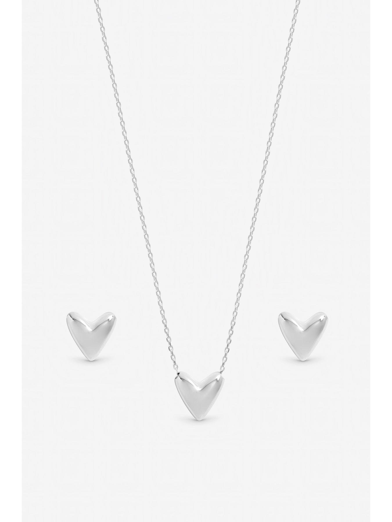 Image 2 of 2 of Inicio Sterling Silver Puff Heart Set - Gift Box