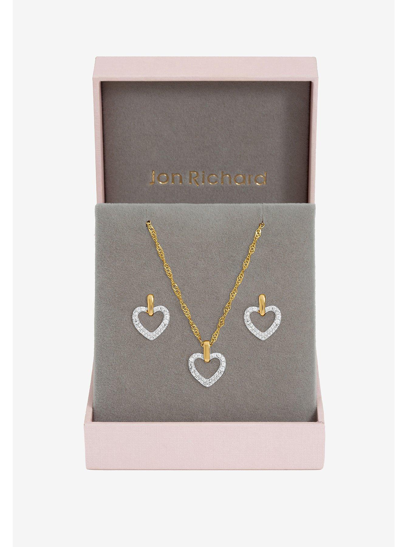 Jon Richard Two Tone Open Heart Set - Gift Box