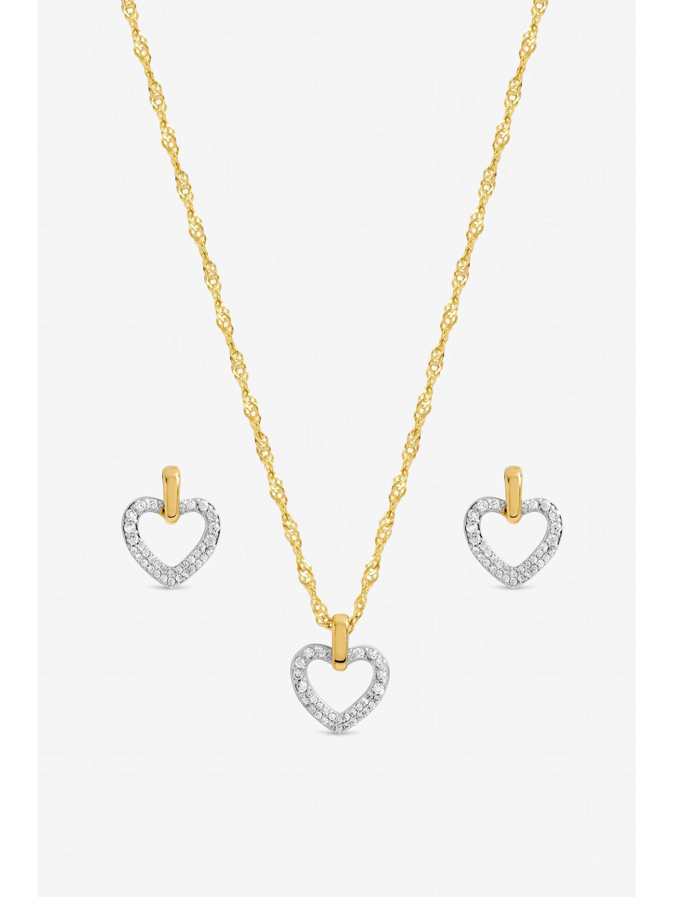 Image 2 of 2 of Jon Richard Two Tone Open Heart Set - Gift Box