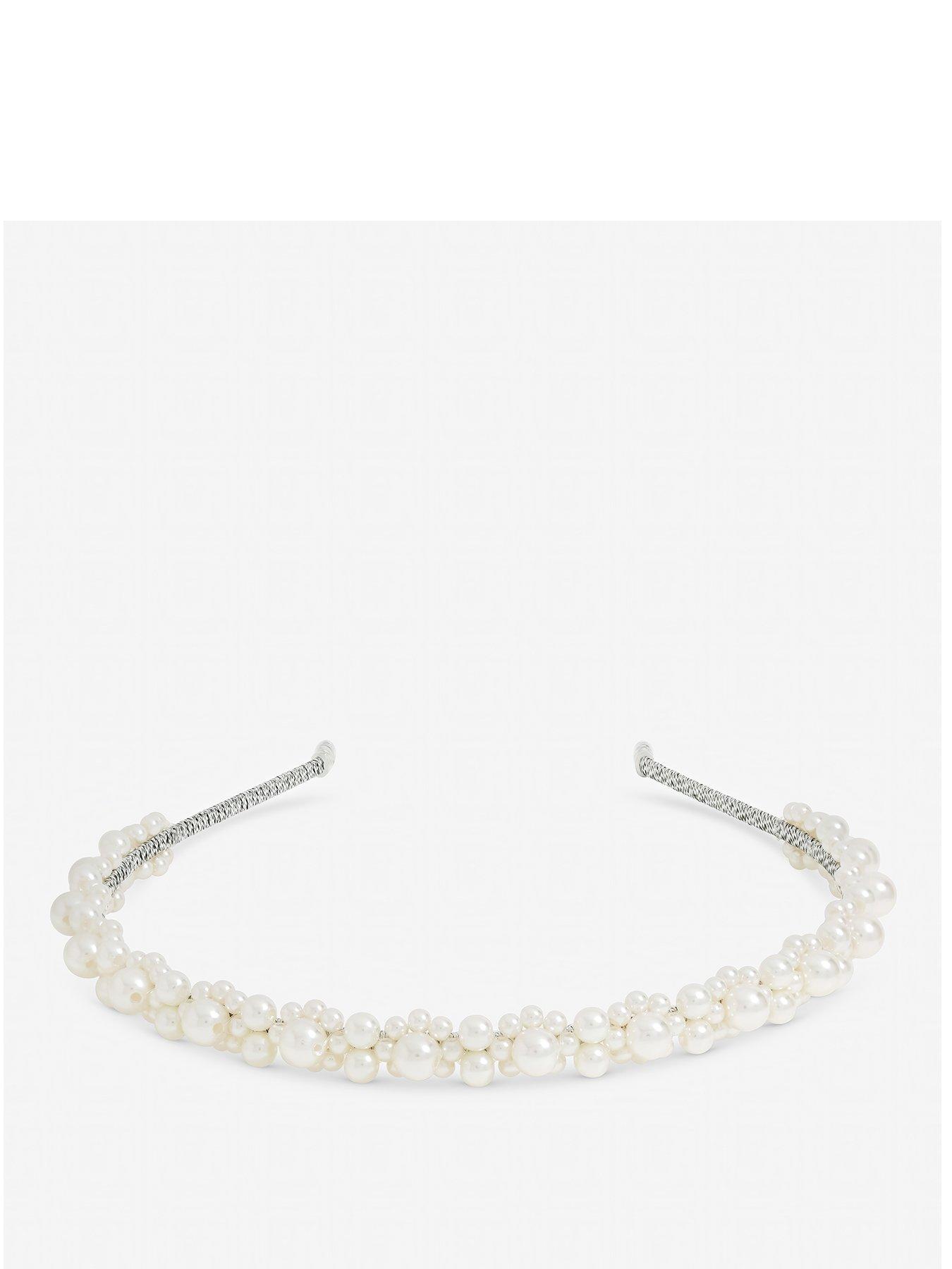 Jon Richard Silver Plated Mixed Pearl Headband