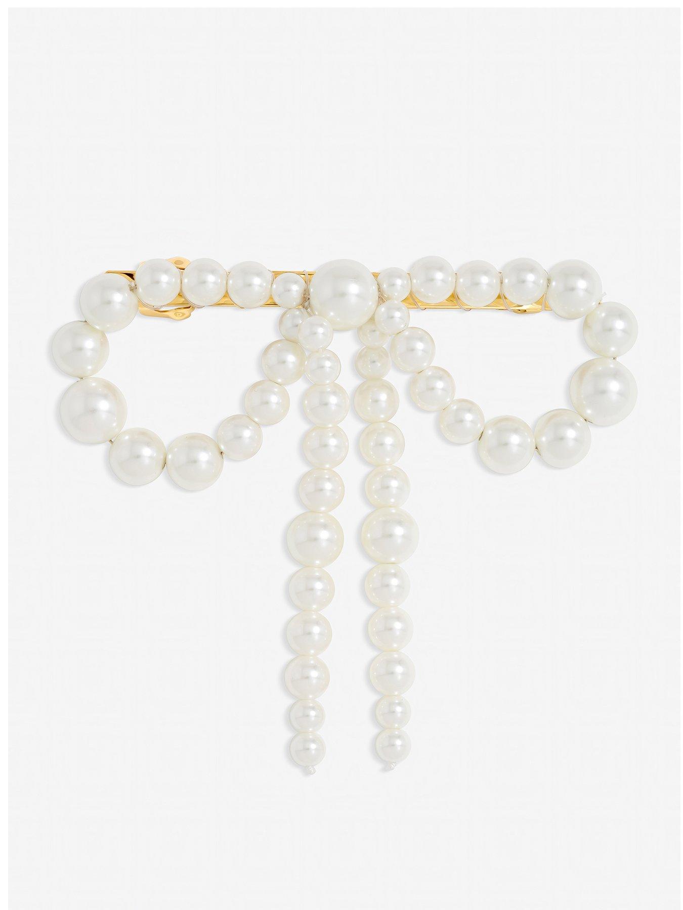 Jon Richard Gold Plated Pearl Bow Hair Clip