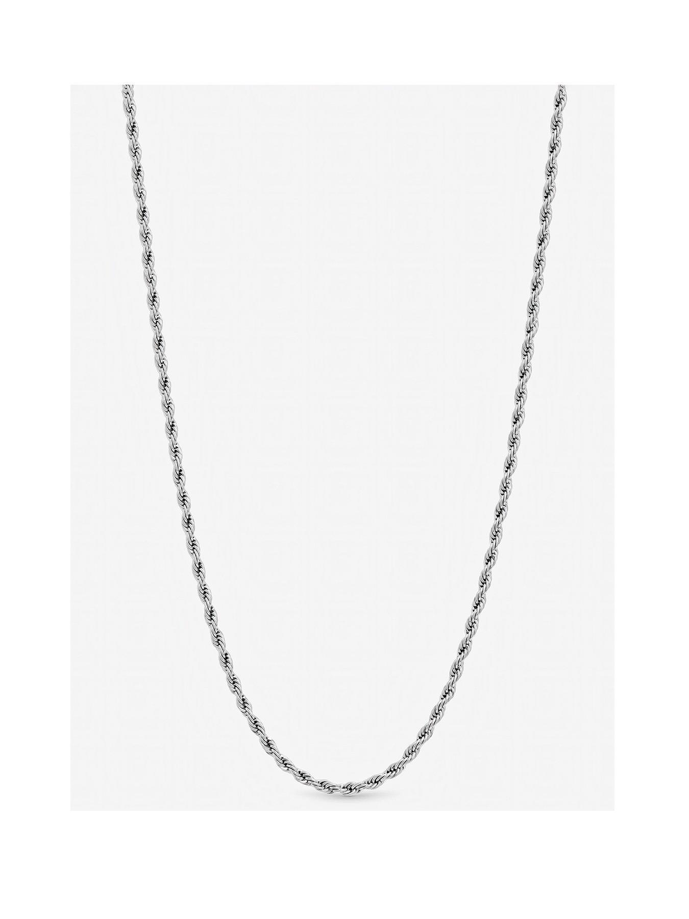 Image 1 of 2 of Inicio Men's Steel Waterproof Twist Rope Necklace - Gift Pouch