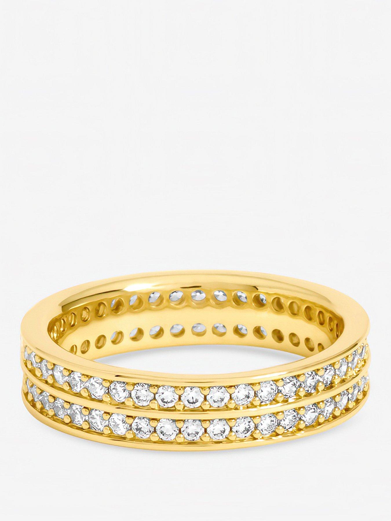 Jon Richard Jon Richard Gold Plated Cubic Zirconia Double Band Ring