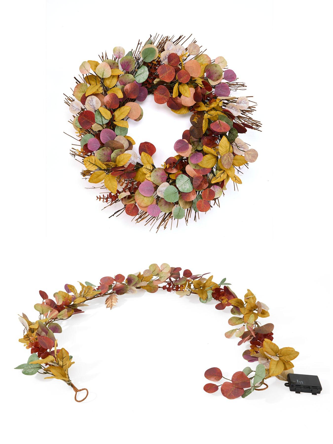 Image 7 of 7 of The Very Collection 6ft Prelit Eucalyptus Autumn Garland