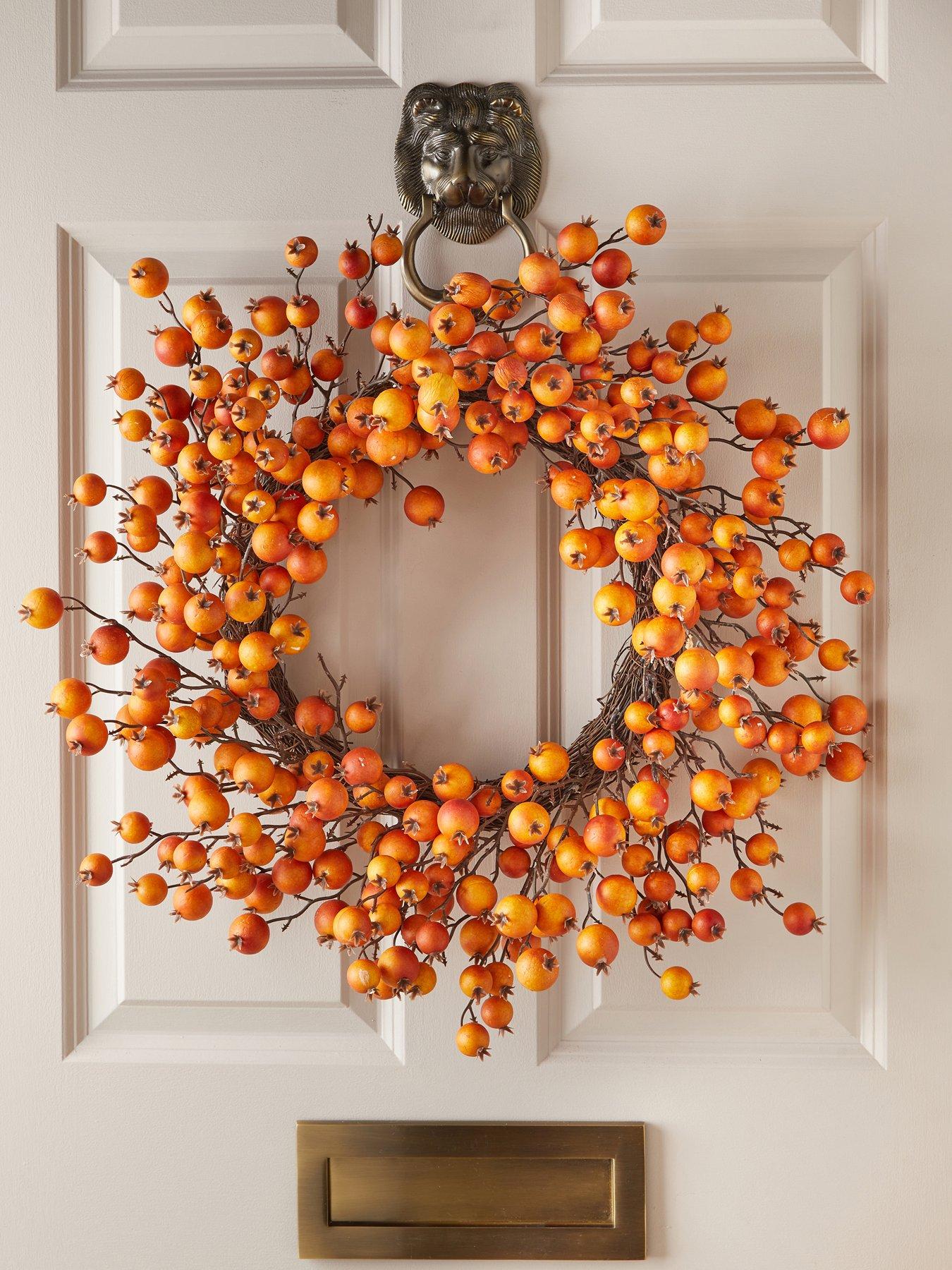 Image 1 of 7 of The Very Collection Autumn Wreath With Orange Berries