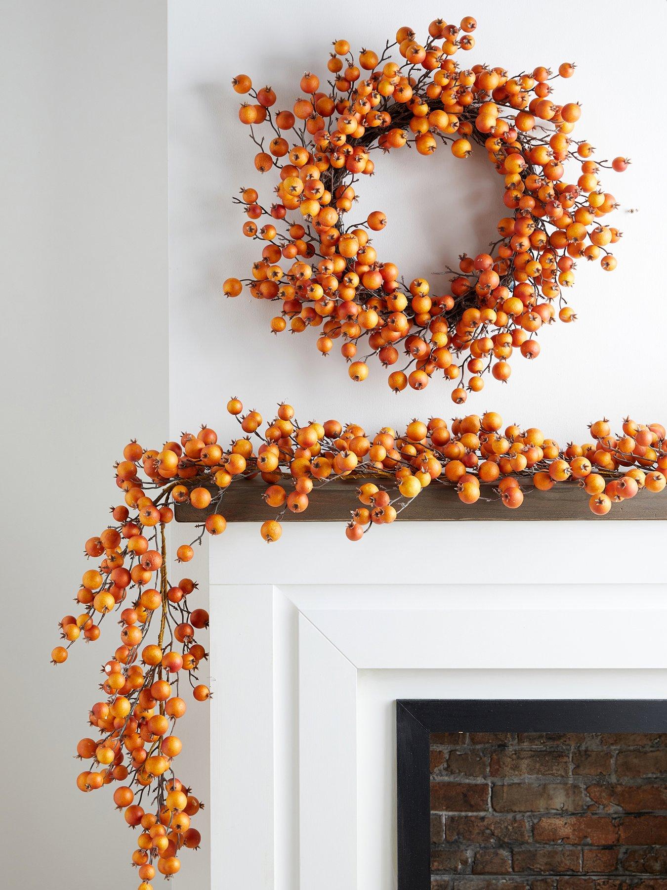 Image 2 of 7 of The Very Collection Autumn Wreath With Orange Berries