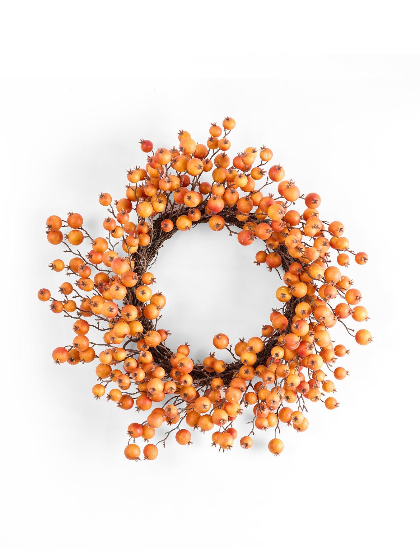 Image 3 of 7 of The Very Collection Autumn Wreath With Orange Berries