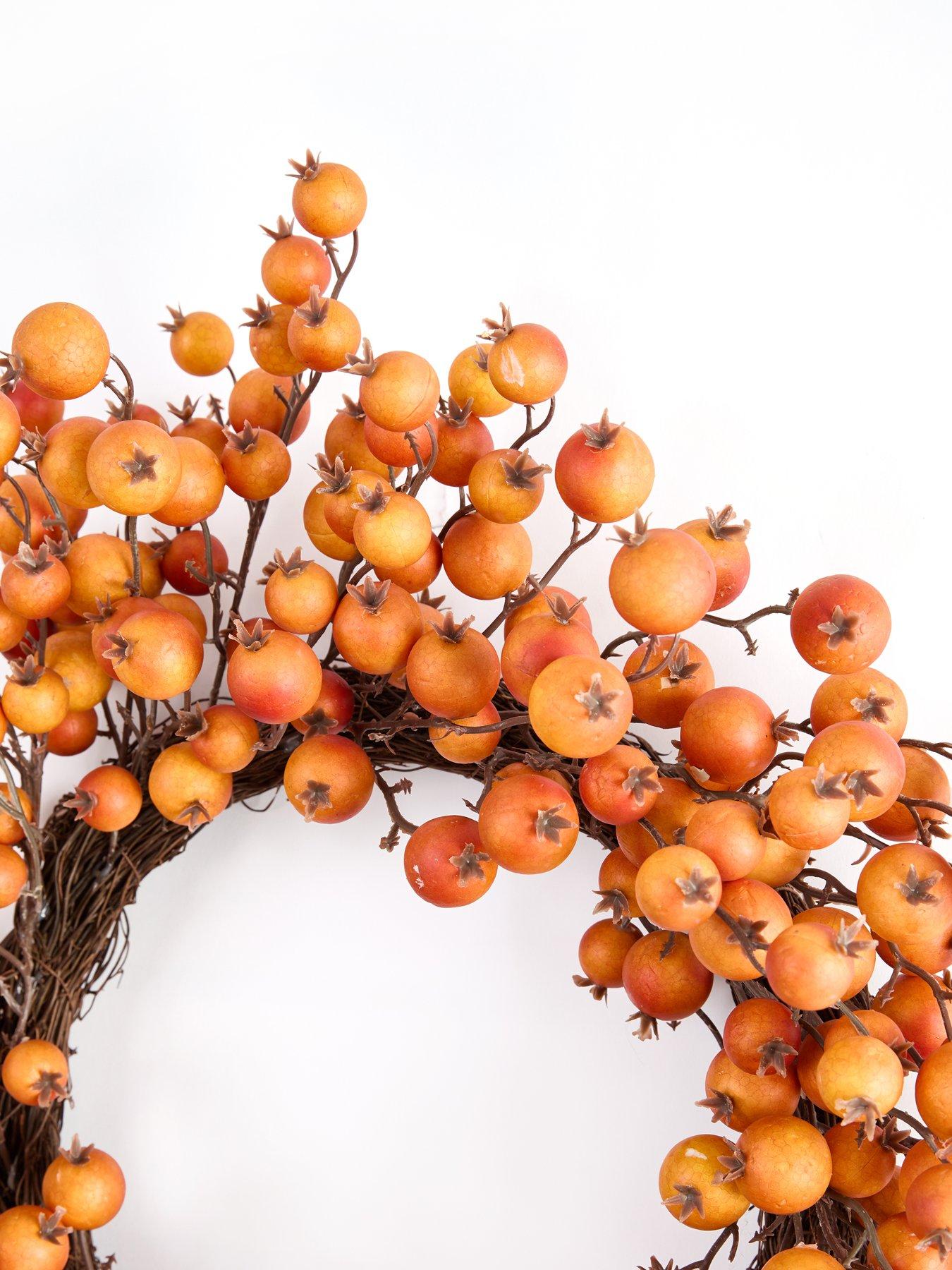 Image 5 of 7 of The Very Collection Autumn Wreath With Orange Berries