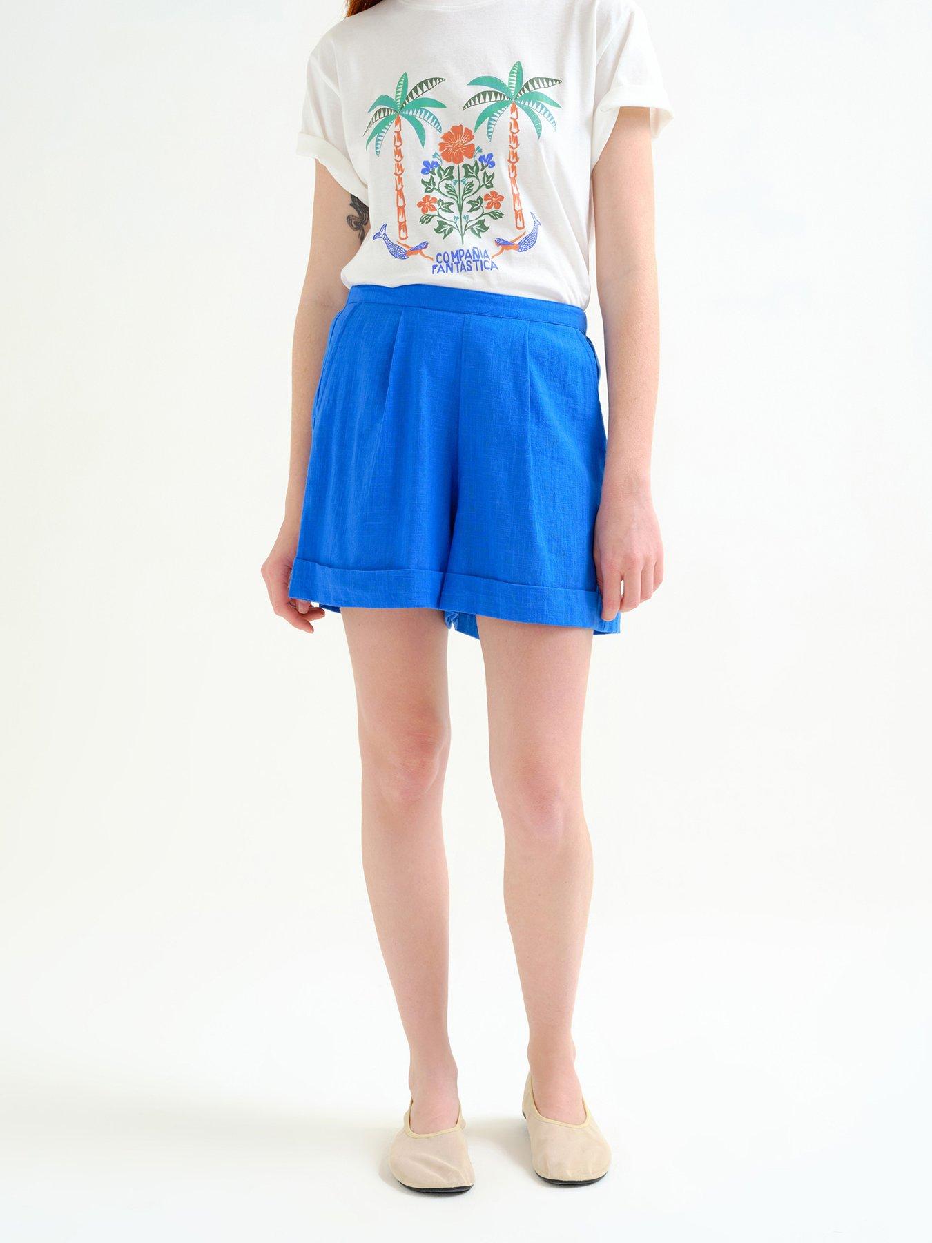 Compania Fantastica Structured Shorts, Blue, Size Xl, Women