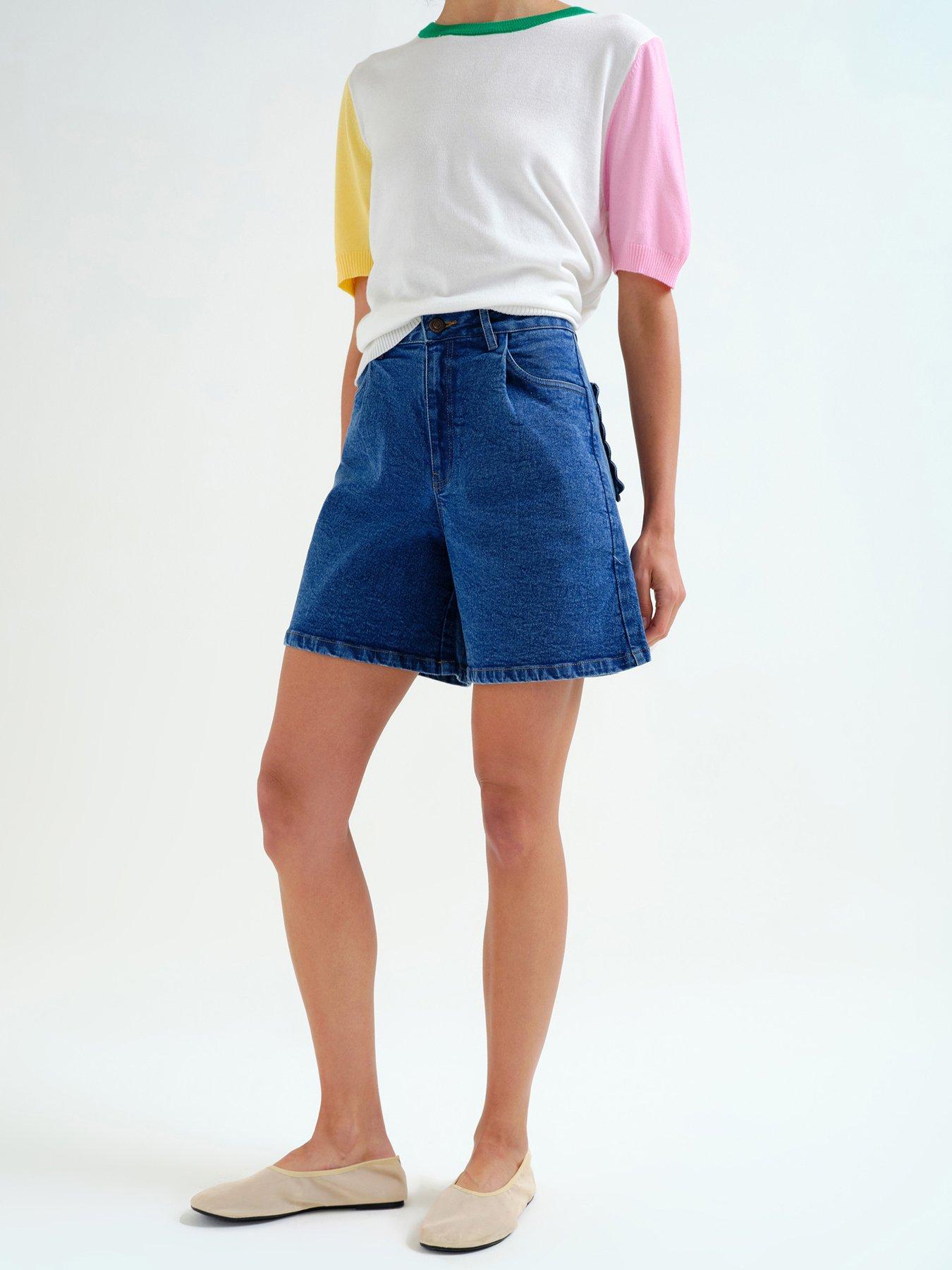 Compania Fantastica Denim Shorts, Blue, Size Xl, Women
