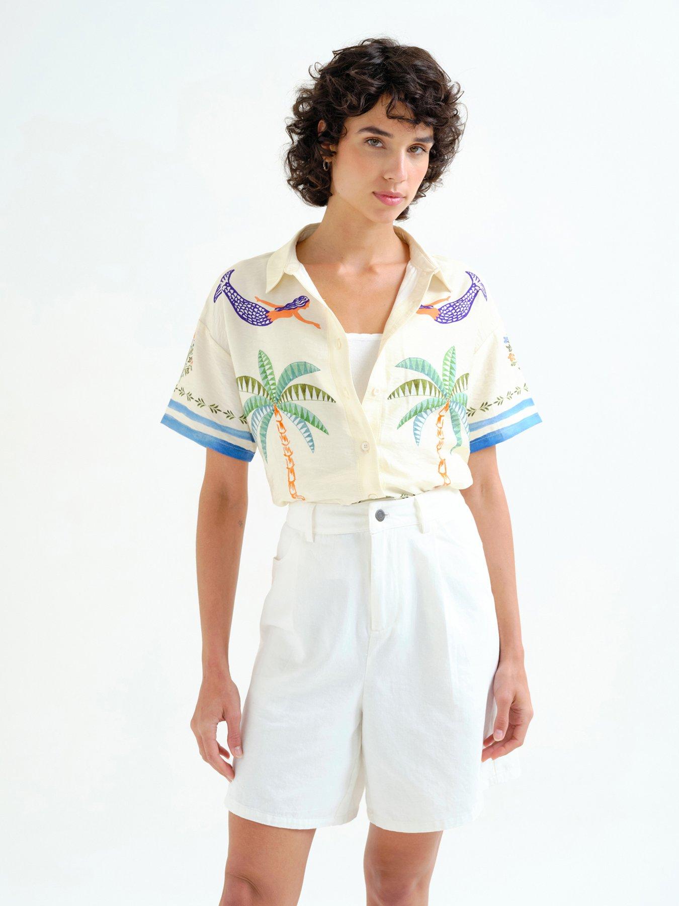 Compania Fantastica PALM & MERMAID SHORT SLEEVE SHIRT