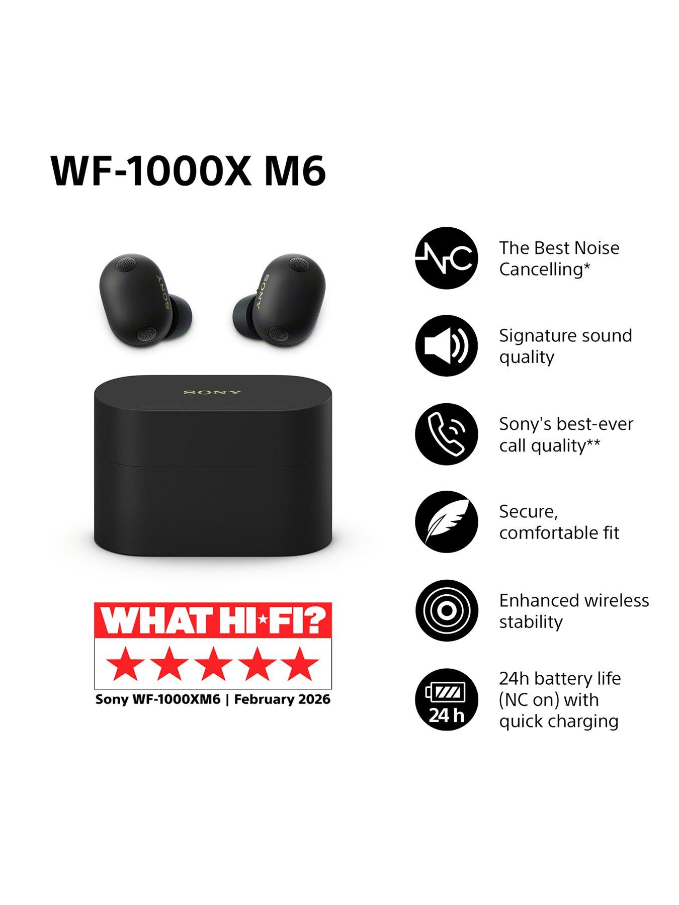 Sony WF1000XM6 Noise Cancelling In-Ear Headphones Black | Very