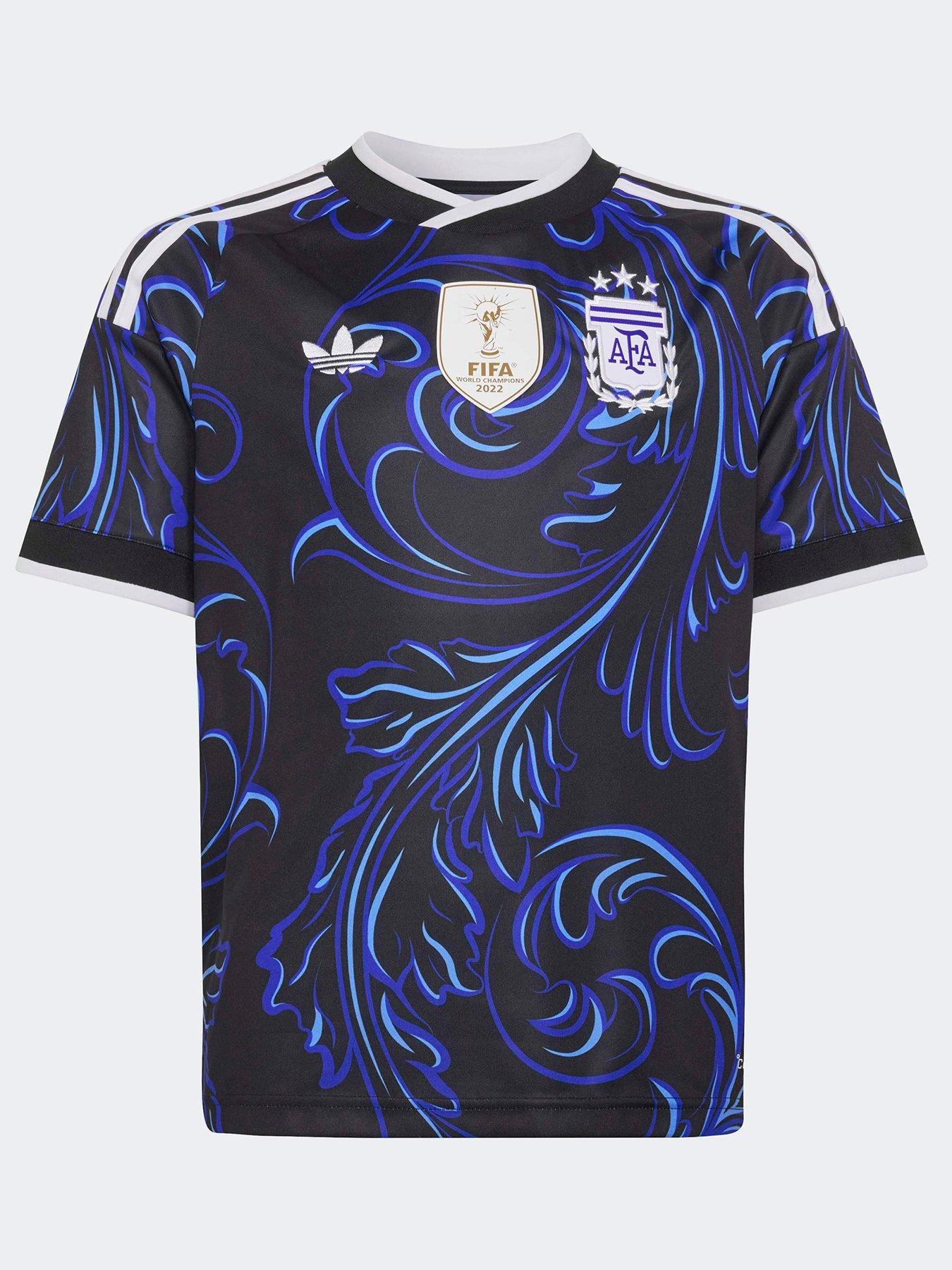 Image 1 of 4 of adidas Junior Argentina 26 Messi 10 Away Replica Football Shirt - Black