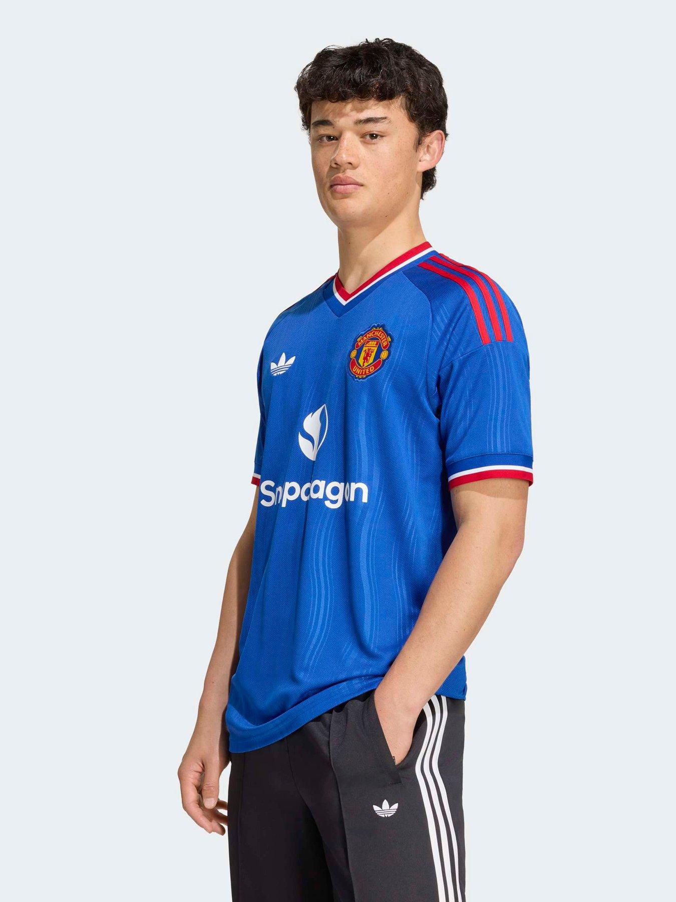 adidas Mens Manchester United 26/27 Away Replica Football Shirt, Blue, Size M, Men