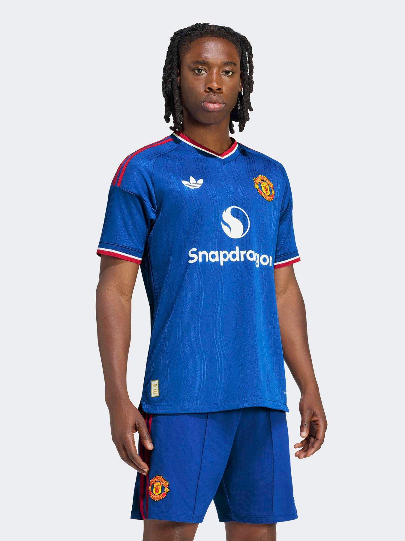 adidas Mens Manchester United 26/27 Away Authentic Replica Shirt, Blue, Size S, Men