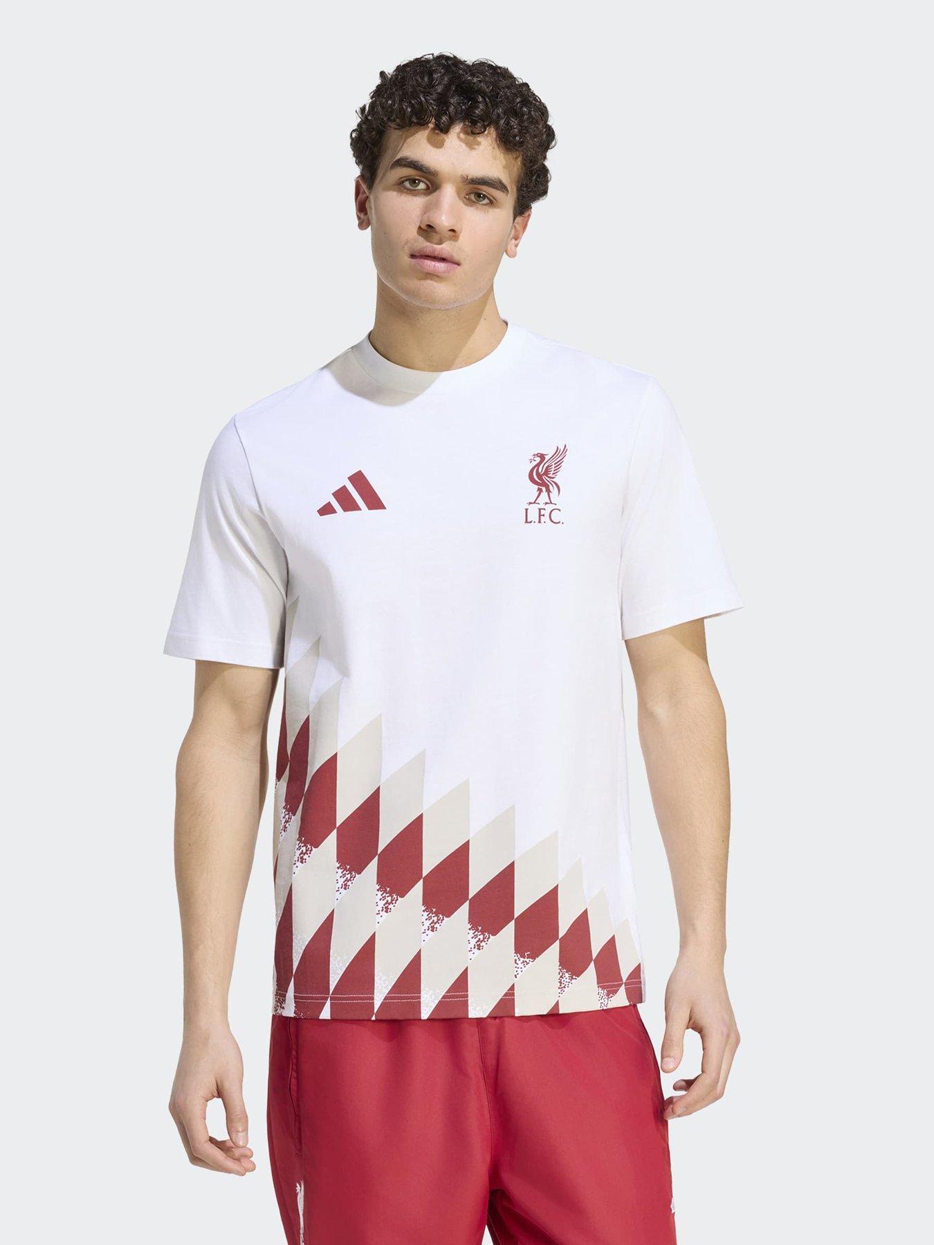 adidas Mens Liverpool FC St Graphic T-Shirt, White/Active-Maroon, Size S, Men