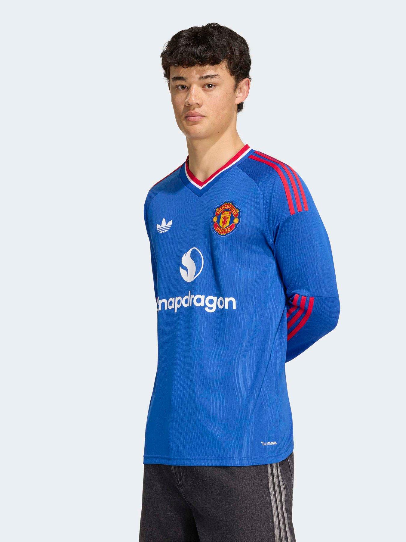 adidas Mens Manchester United 26/27 Away Long Sleeve Stadium Replica Shirt, Blue, Size Xl, Men