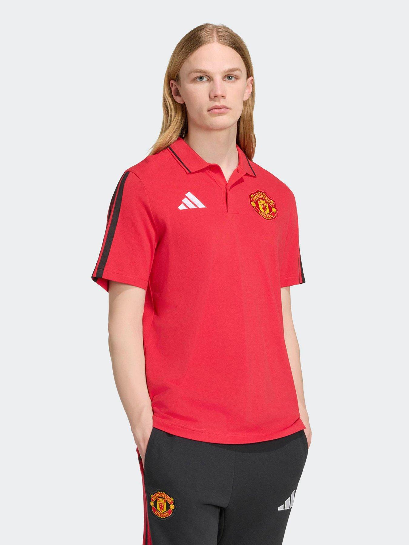 adidas Mens Manchester United Dna Polo Shirt - Red