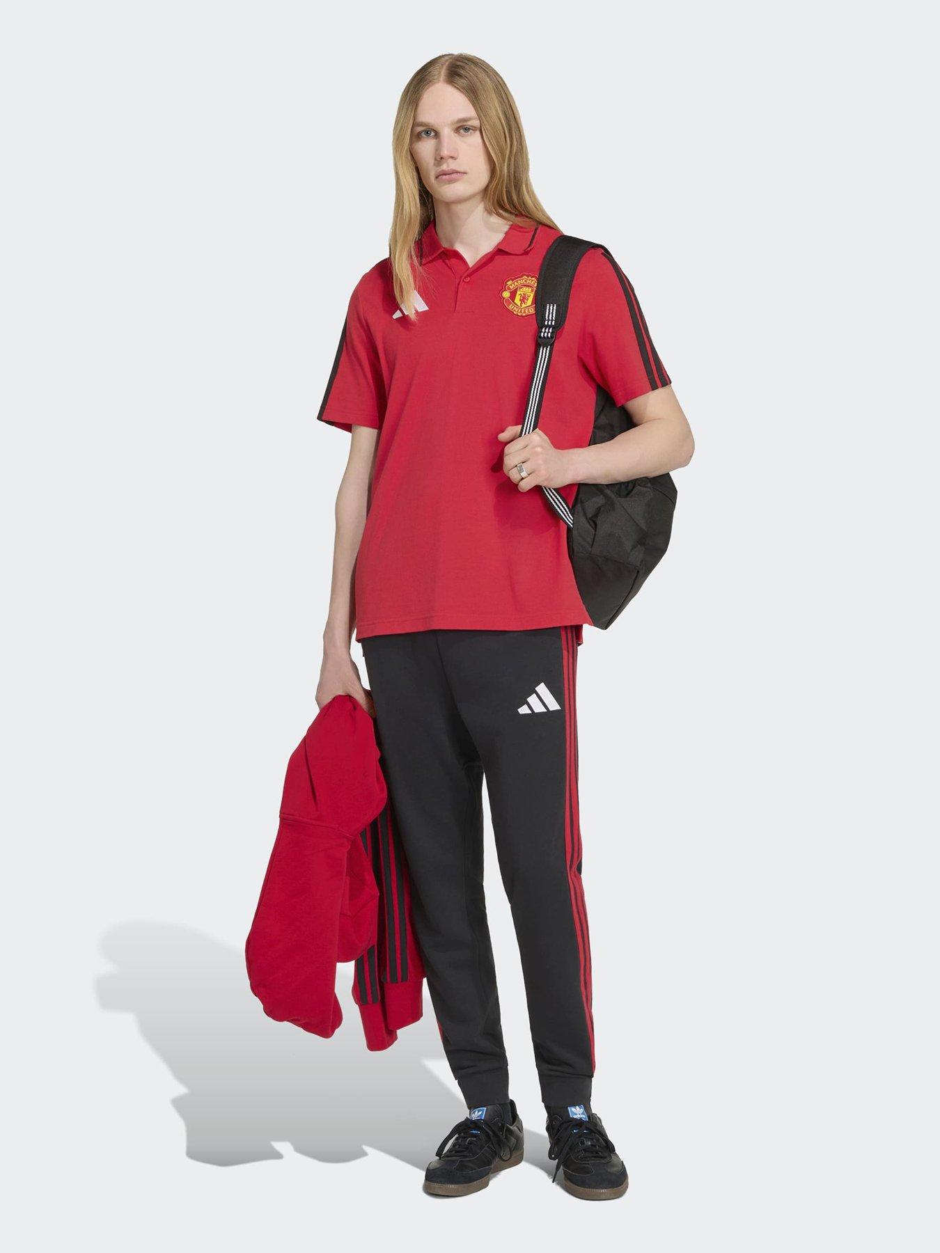 Image 3 of 5 of adidas Mens Manchester United Dna Polo Shirt - Red